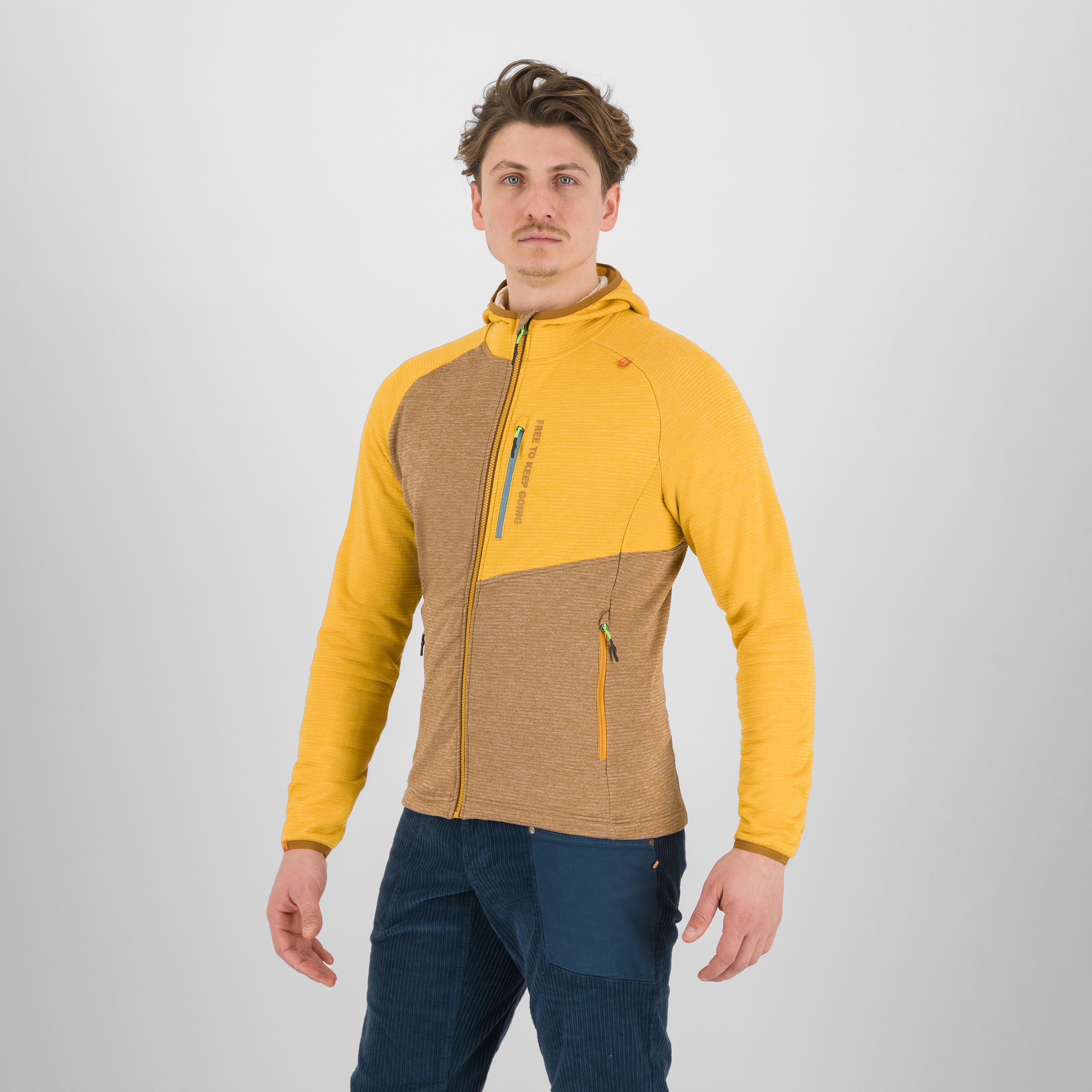 Camoscio full zip hoodie - nuthatch/golden - karpos