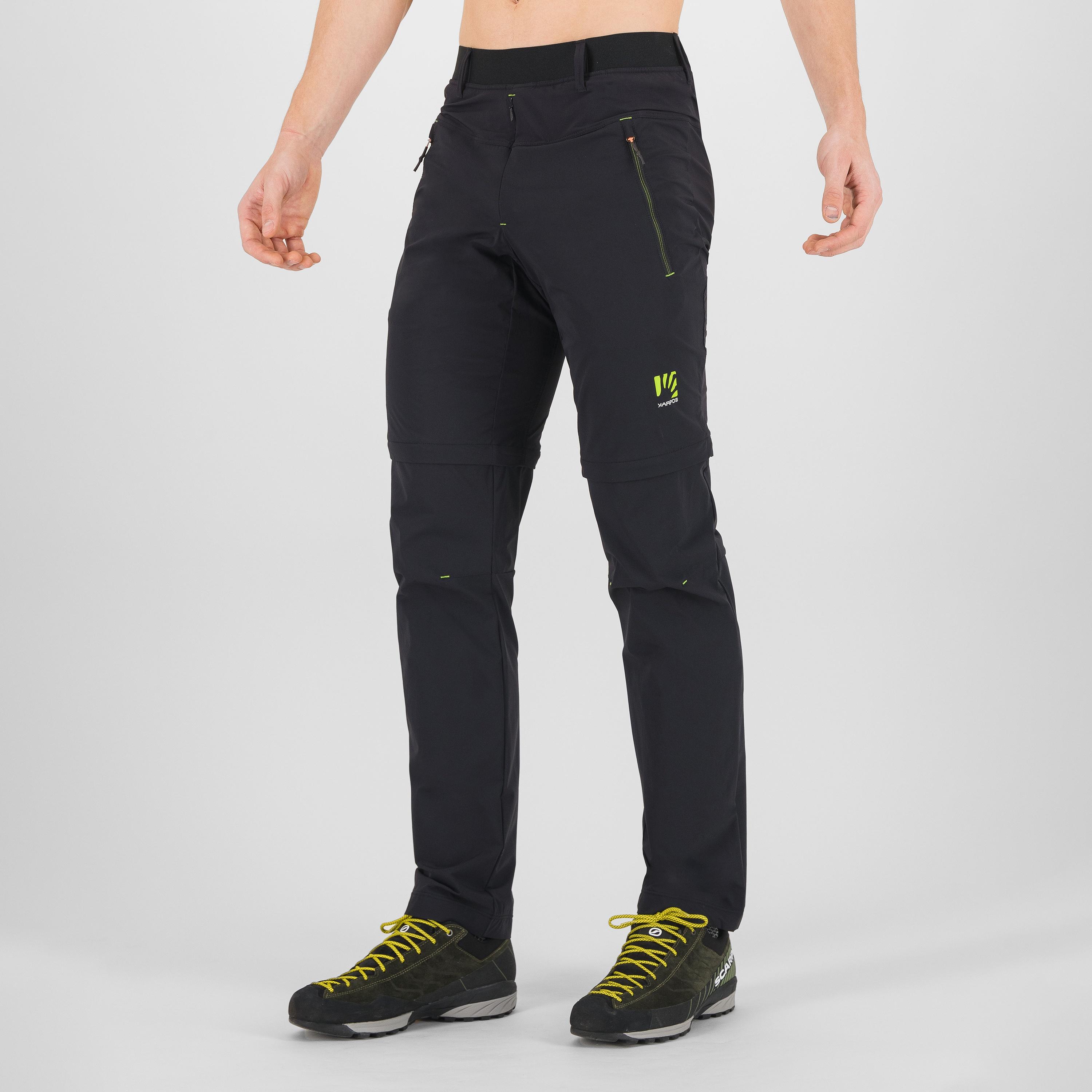 Tre cime zip-off pant - black/jasmine green - karpos