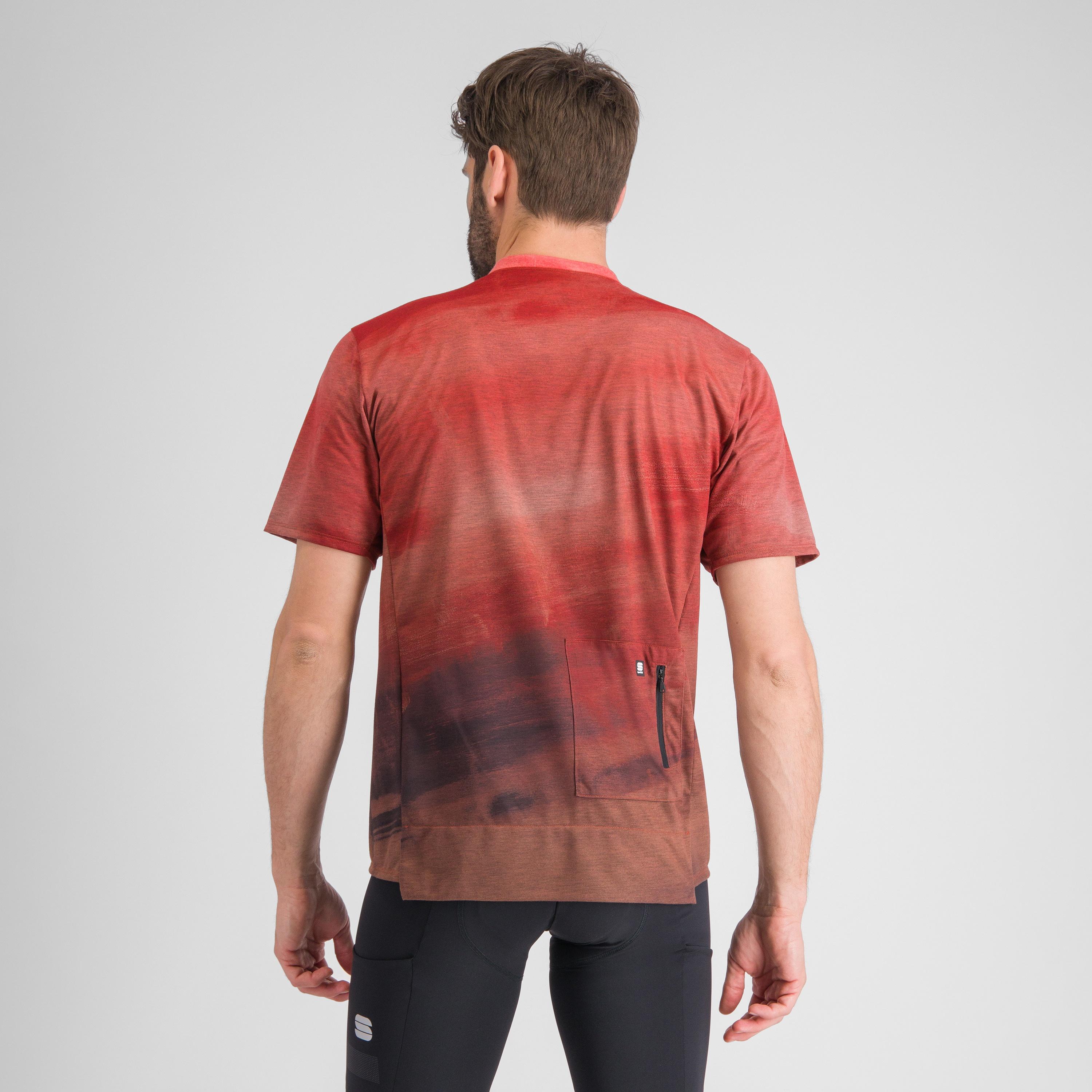 Flow giara tee - cayenna red/mud - sportful