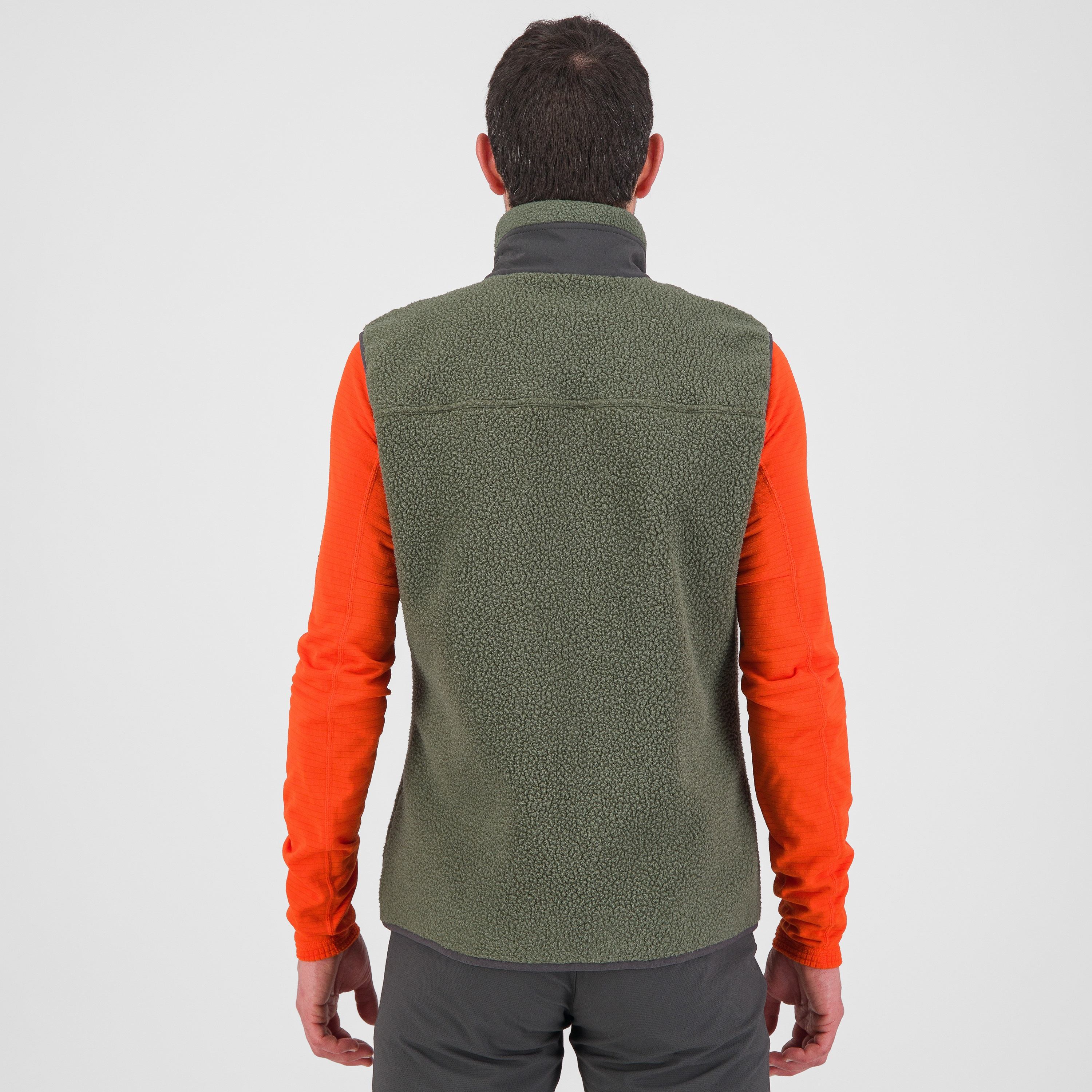 80's fleece vest - thyme/black sand - karpos