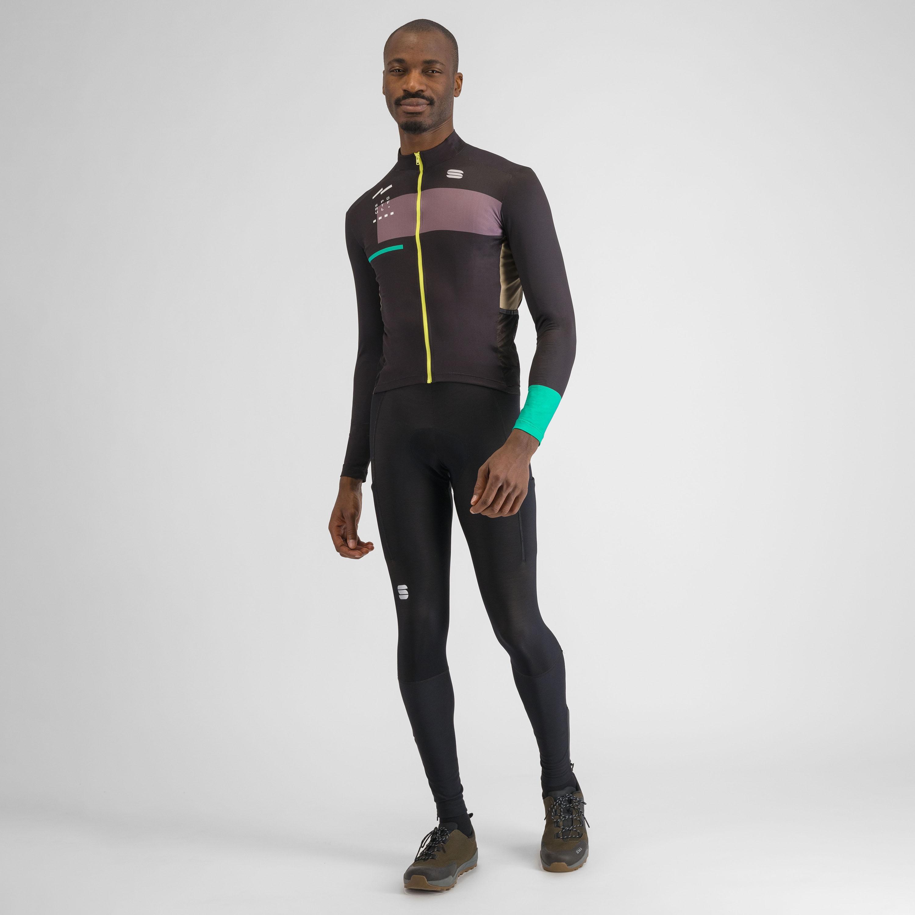 Breakout supergiara thermal jersey - black huckleberry olive green - sportful