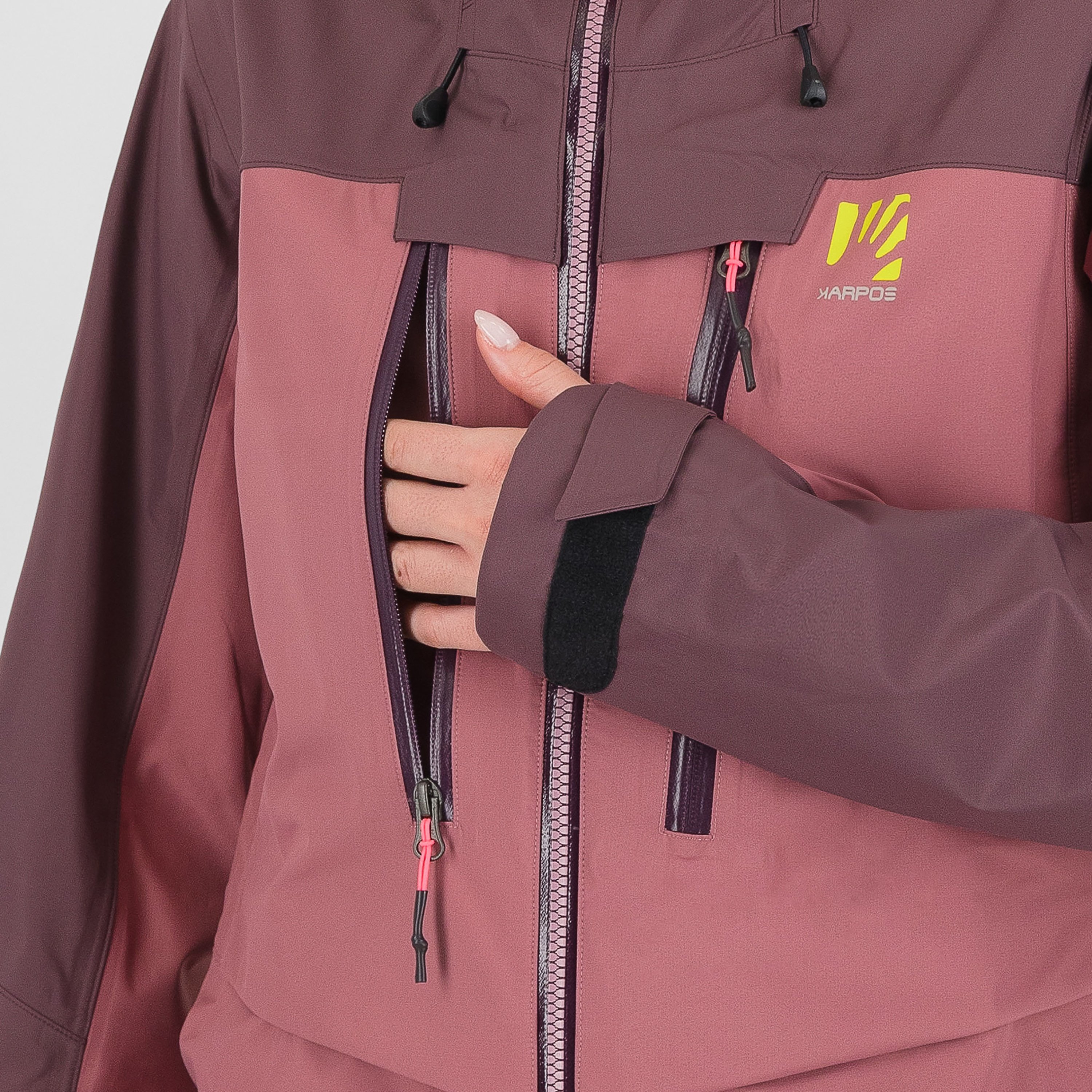 Midi shell w jacket - deco rose/huckleberry - karpos