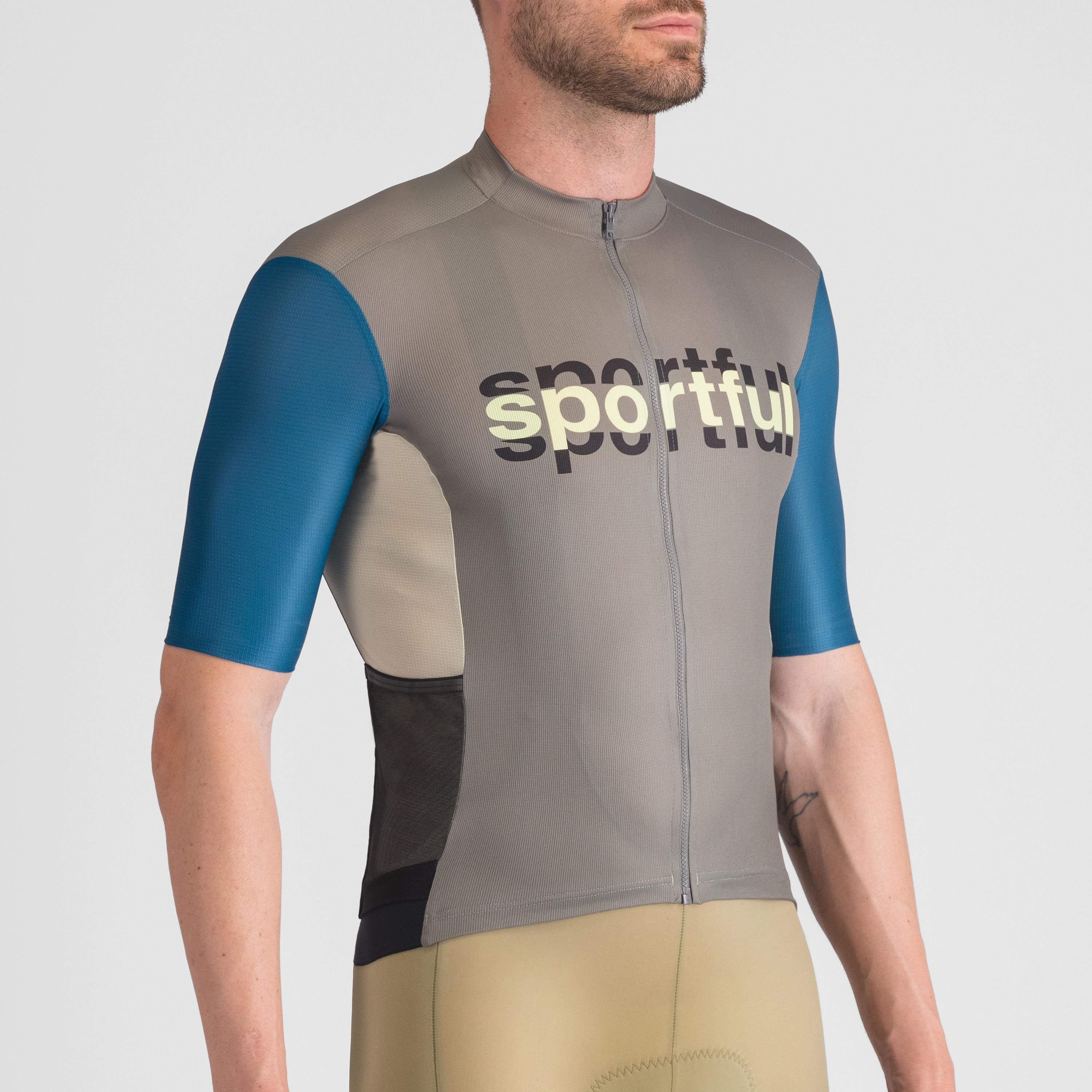 Supergiara logo jersey - gun metal/teal blue - sportful