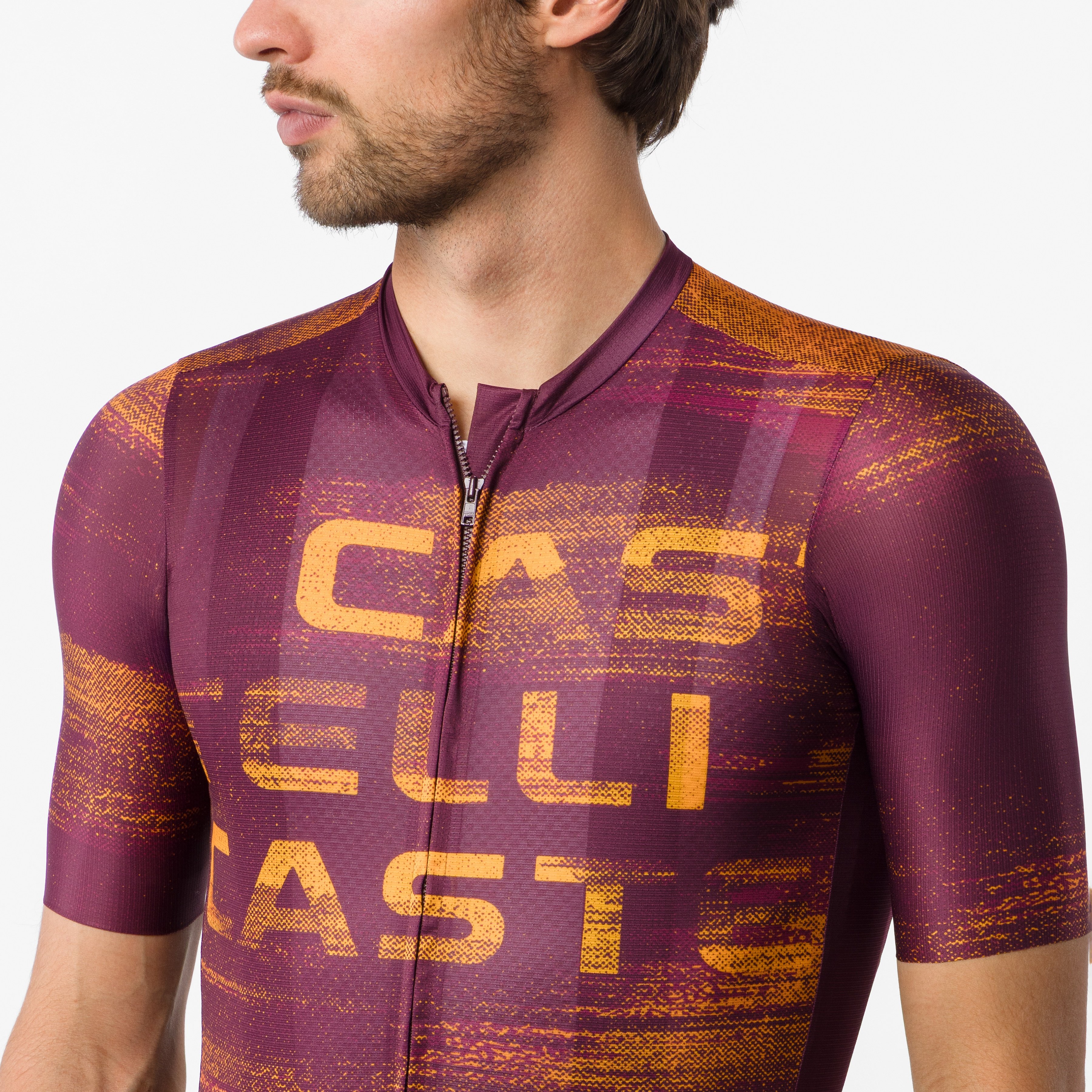 Stratus logo jersey - deep bordeaux/winter sky - castelli
