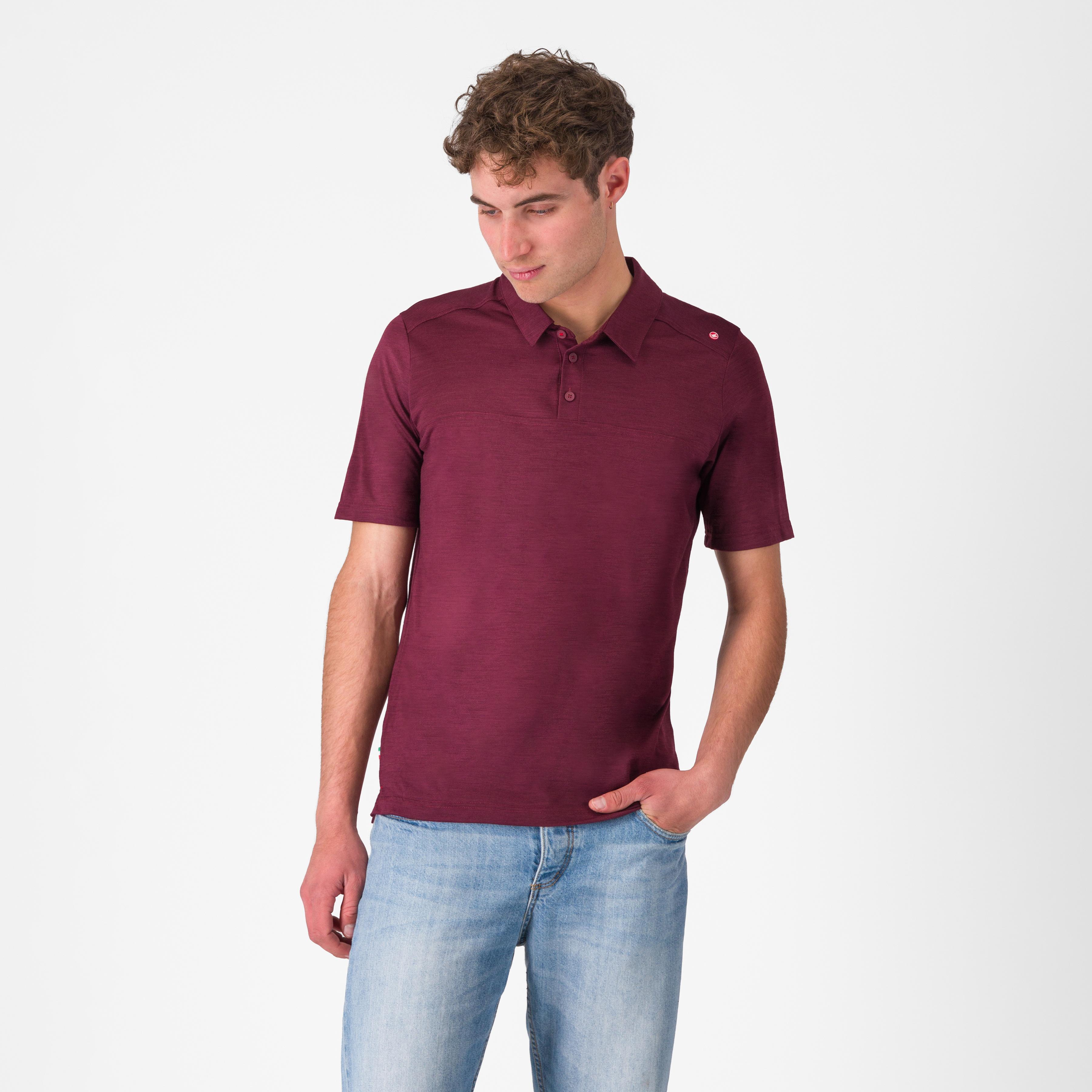 Merino polo - bordeaux - castelli