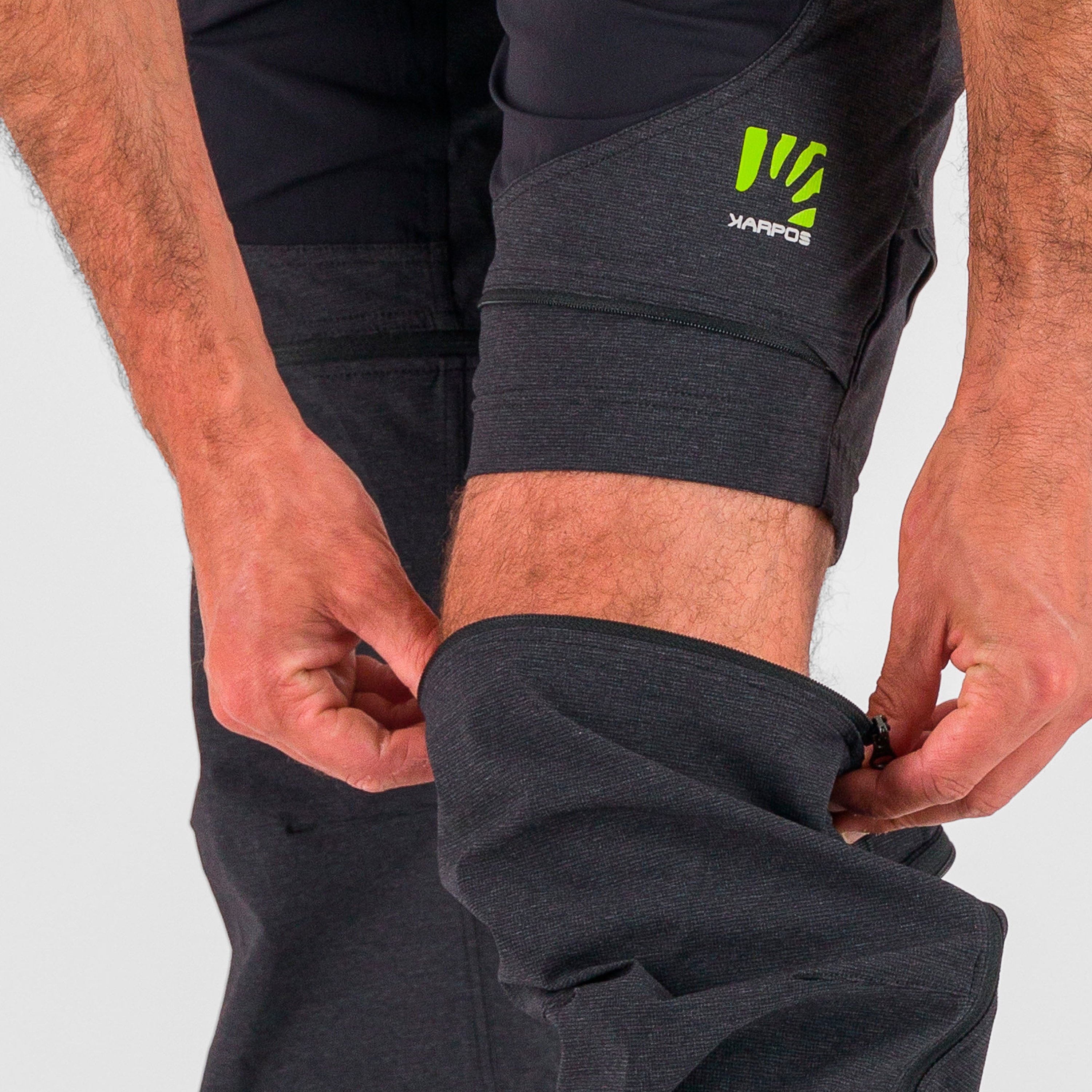 Santa croce zip-off pant - black/jasmine green - karpos