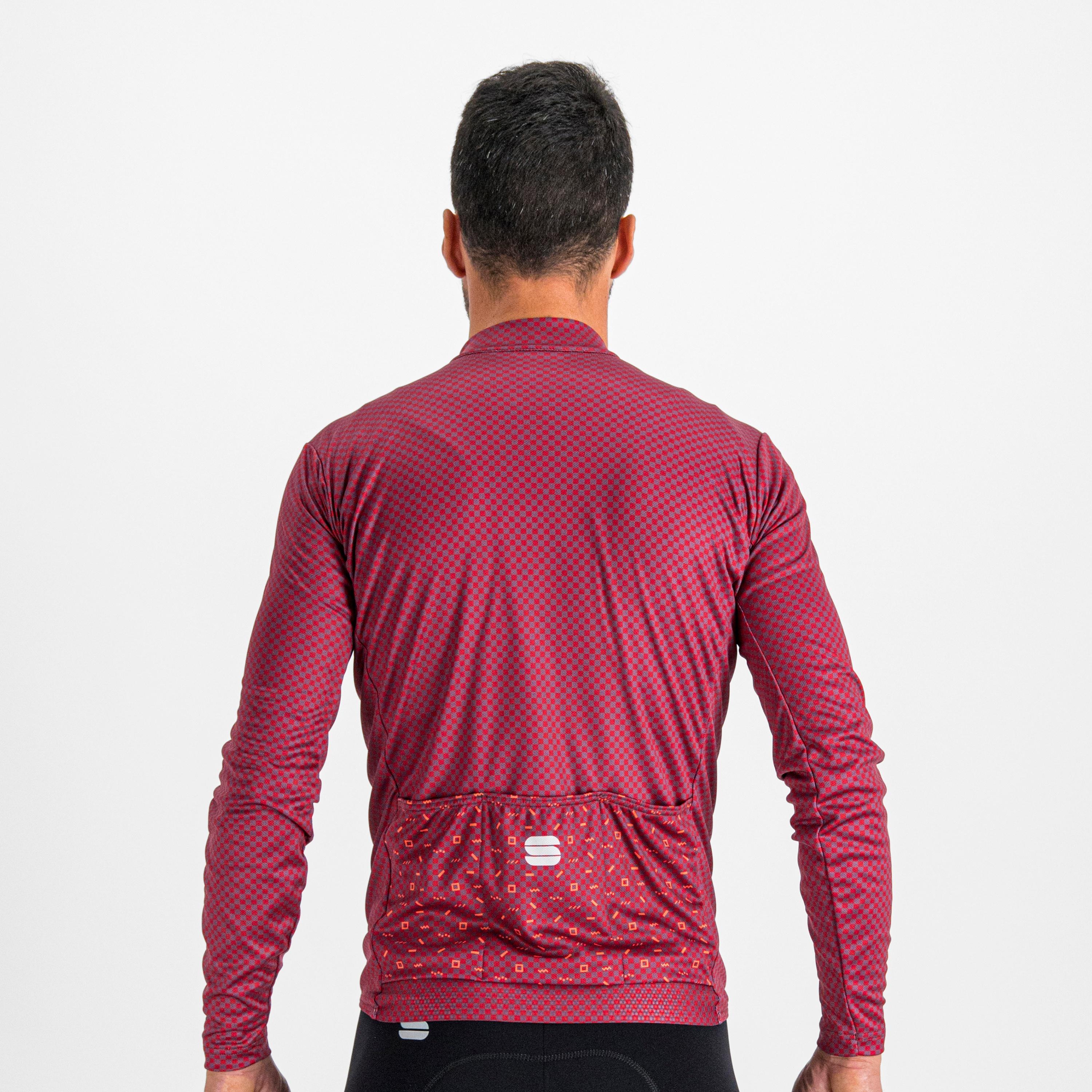Checkmate thermal jersey - prune red rumba pompelmo - sportful