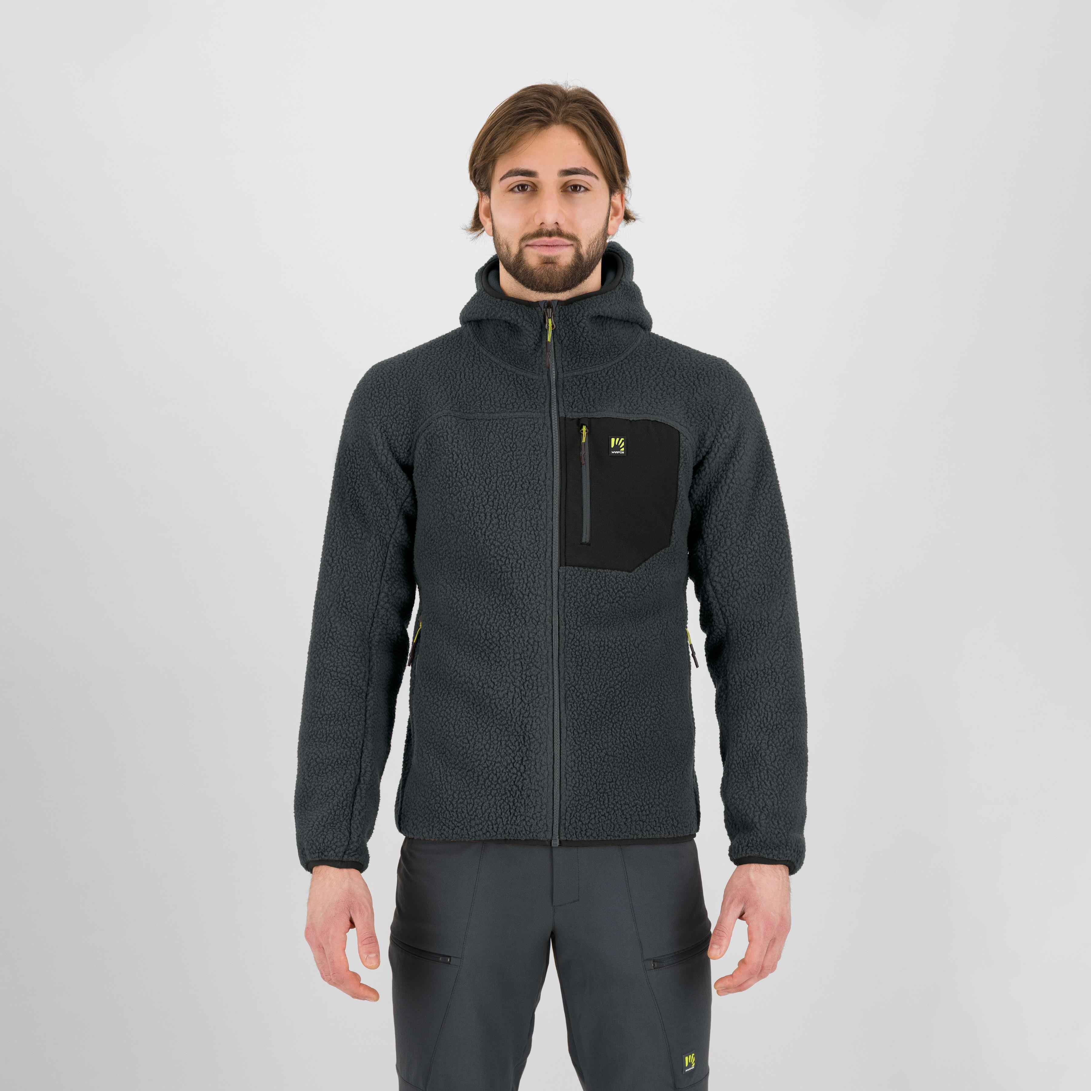 Moiazza retrò hoodie fleece - woodl.gray/black - karpos