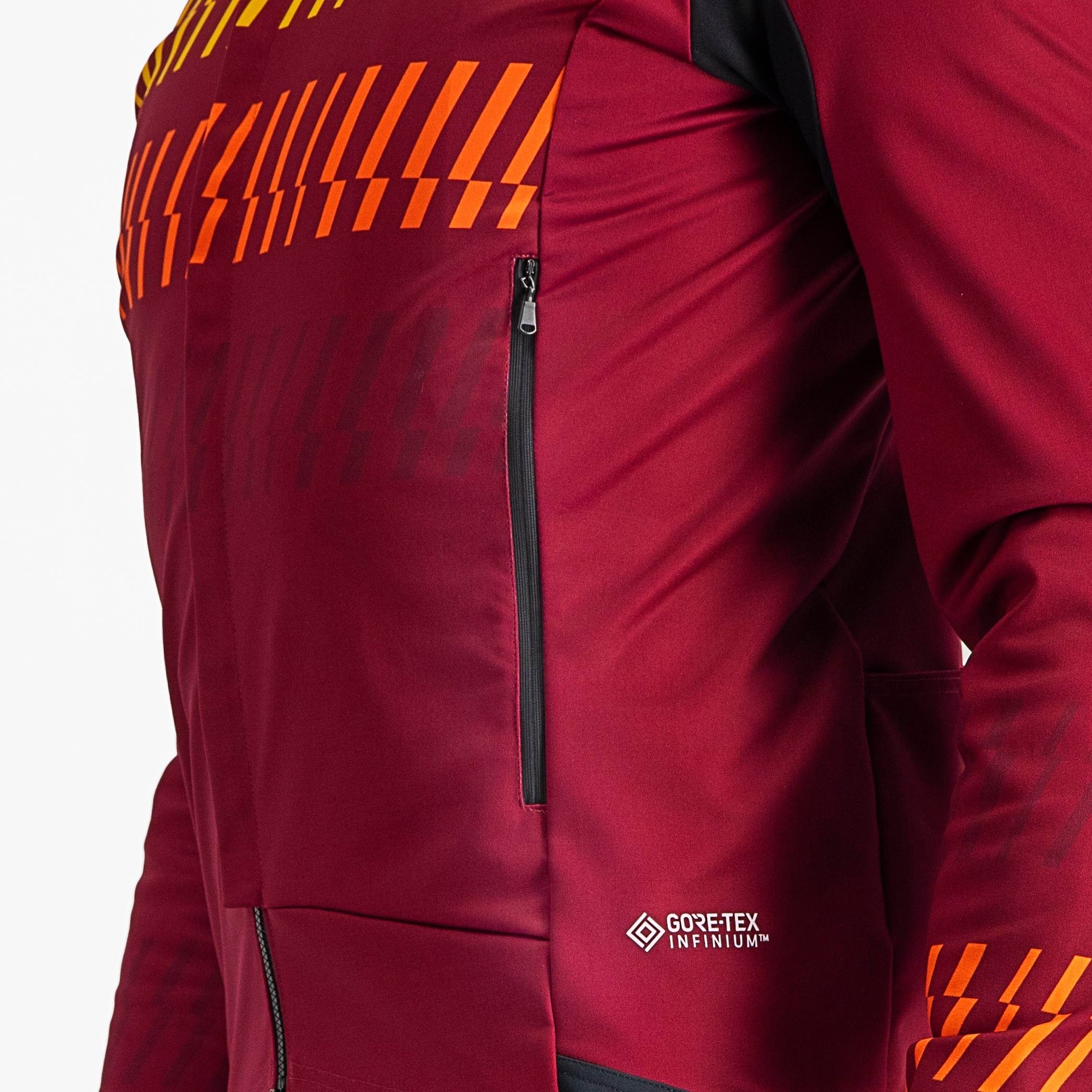 Unlimited perfetto ros 2 jacket - bordeaux/goldenrod-orange rust - castelli