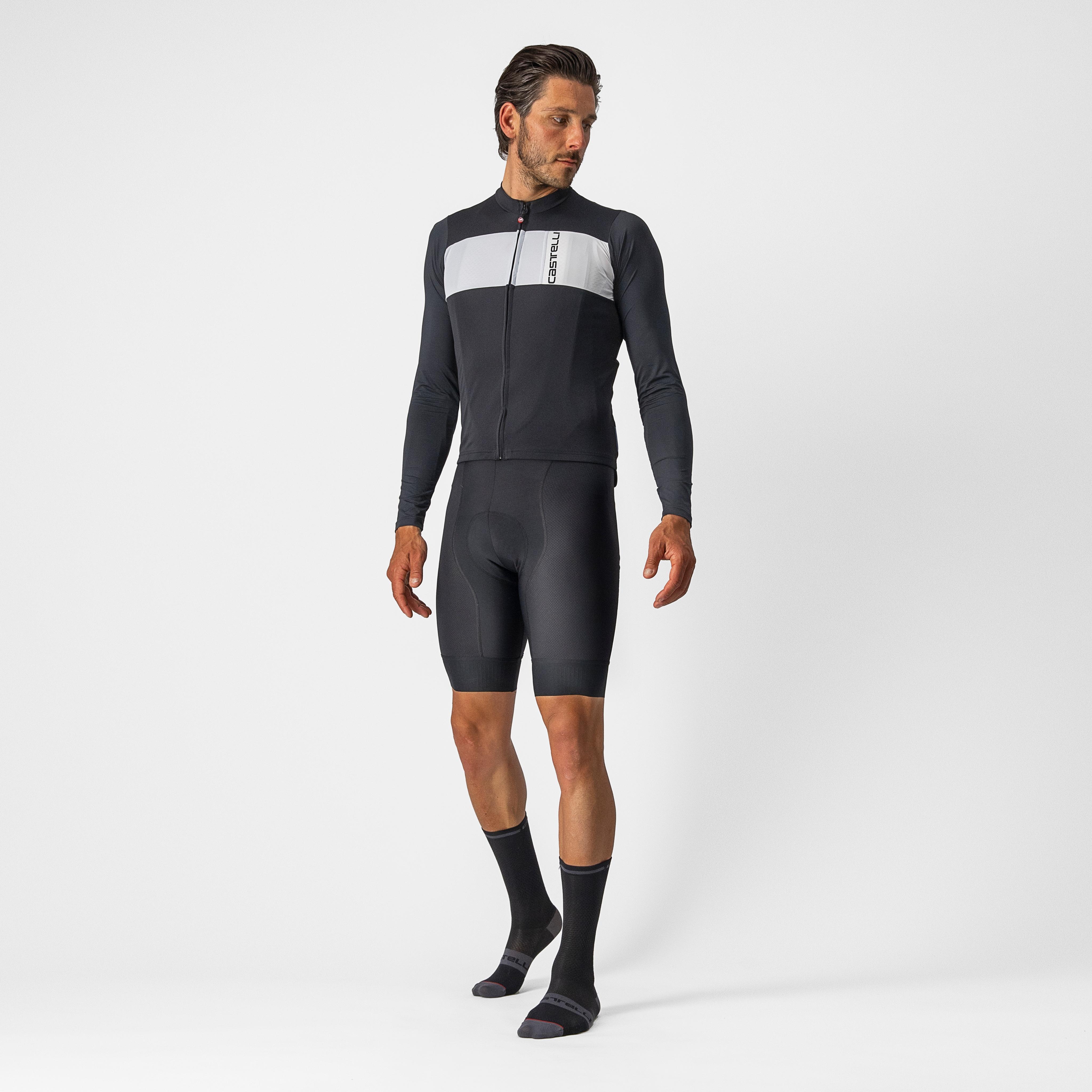 Prologo 7 long sleeve jersey - light black/silver gray-ivory - castelli