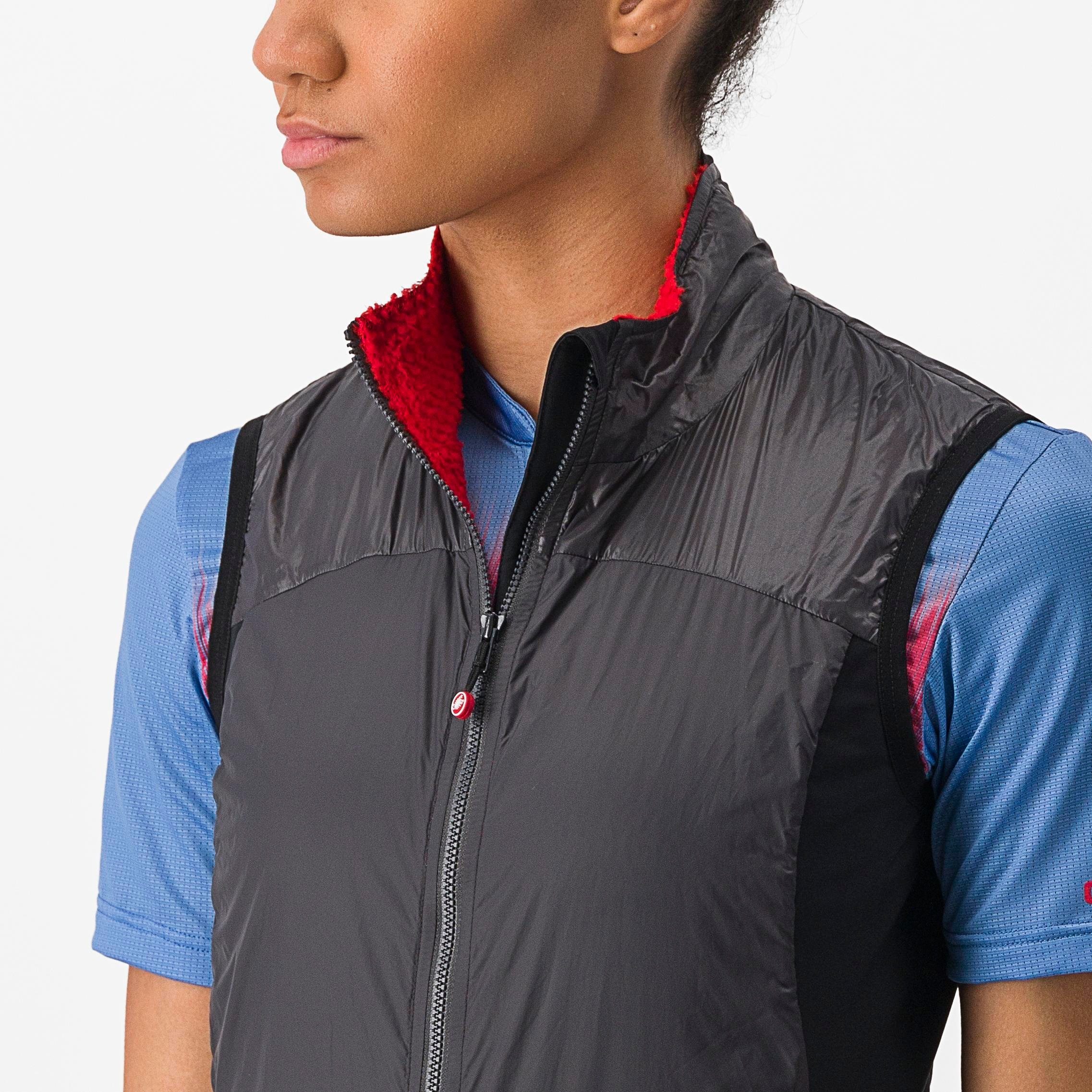 Unlimited w puffy vest - dark gray/red - castelli