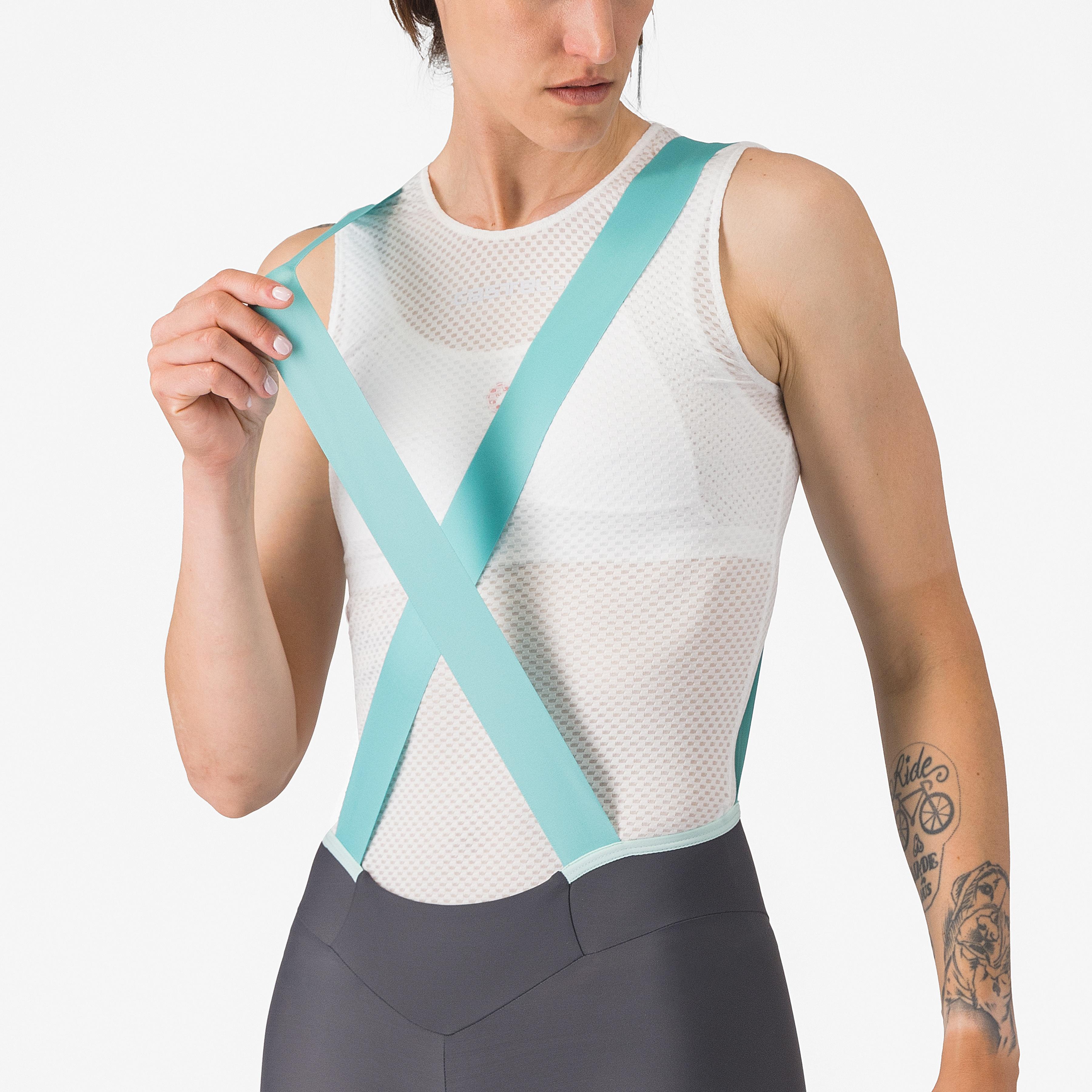 Prima 2 dt bibshort - dark gray/pool blue - castelli