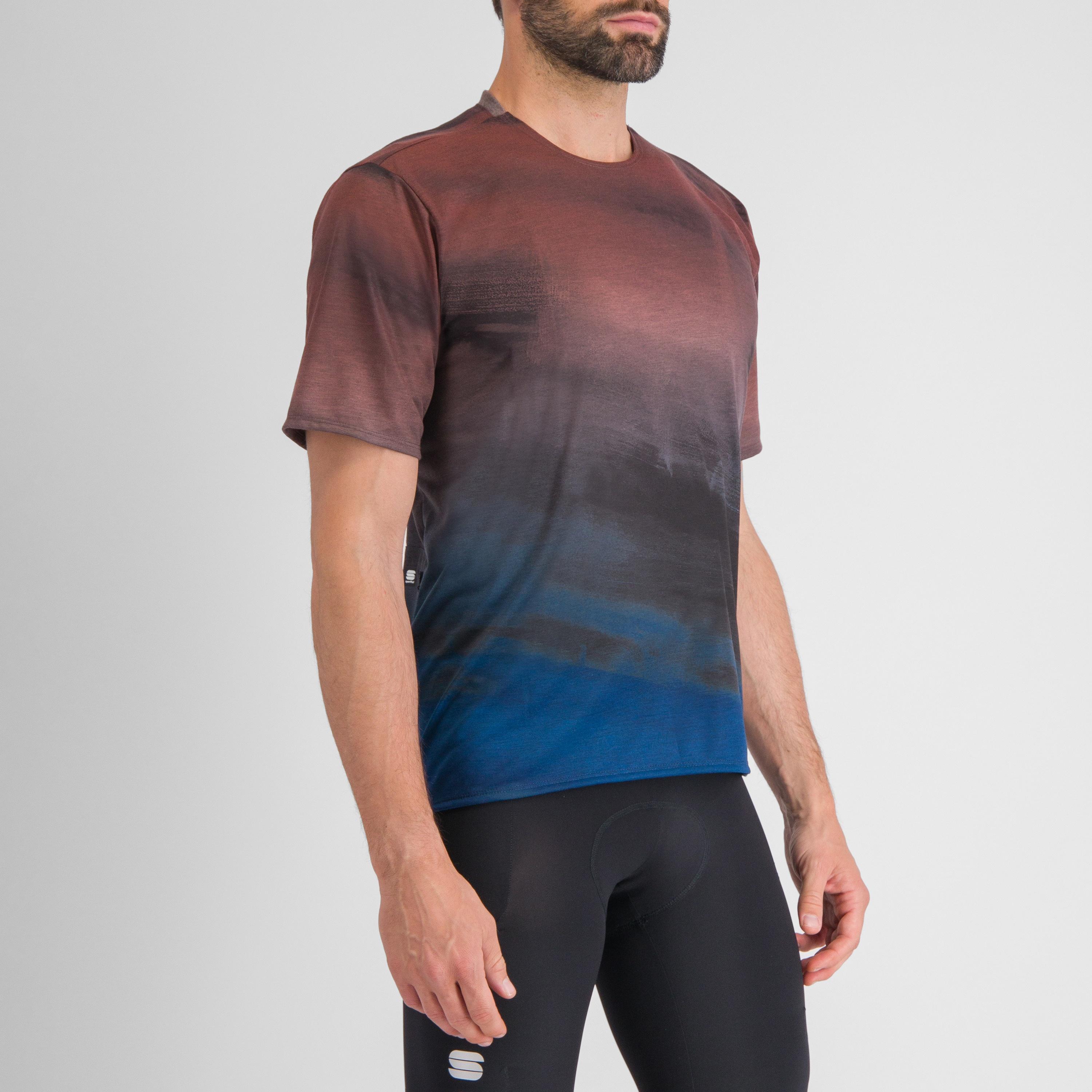 Flow giara tee - berry blue/cayenna red - sportful
