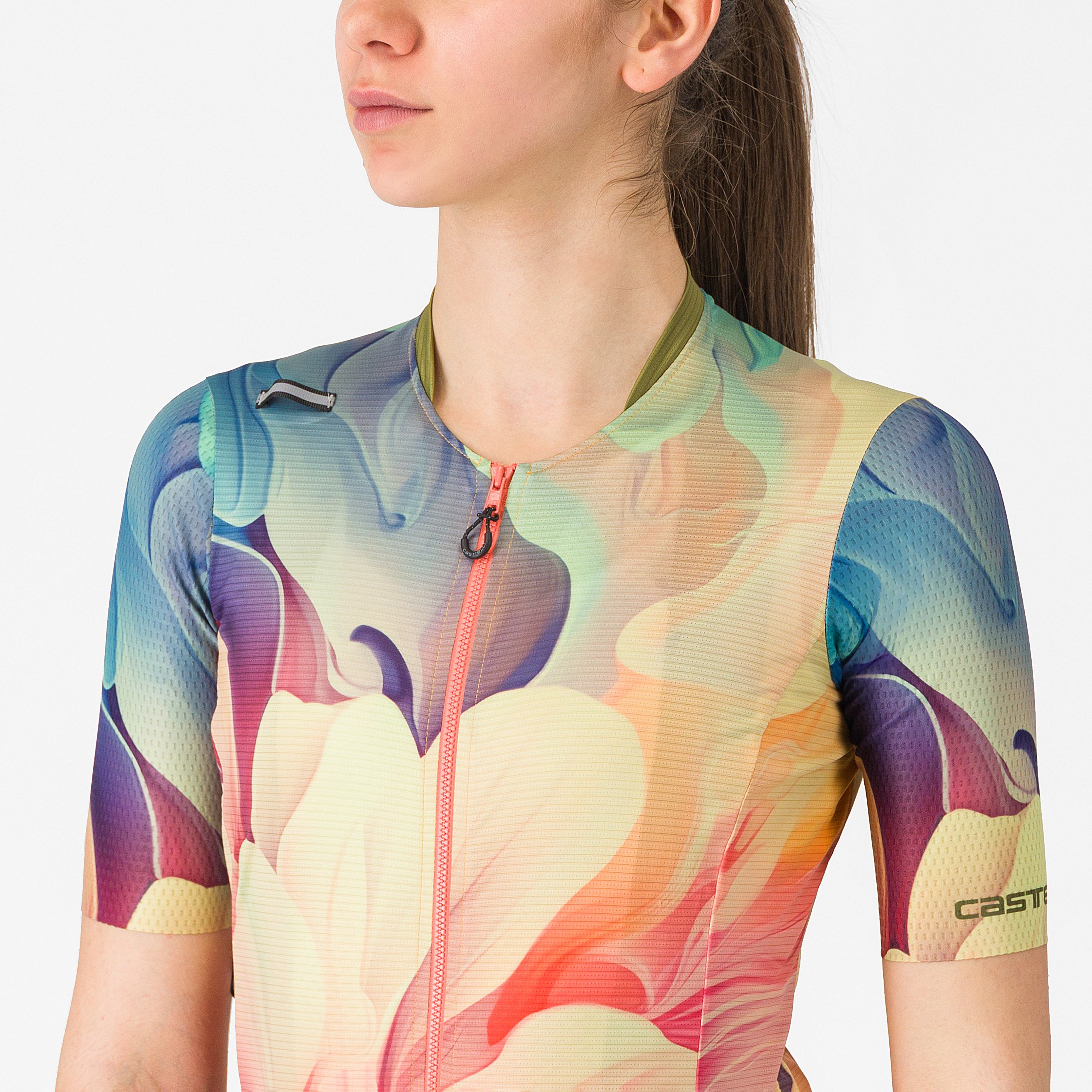 Unlimited pro w jersey - multicolor green/orange - castelli