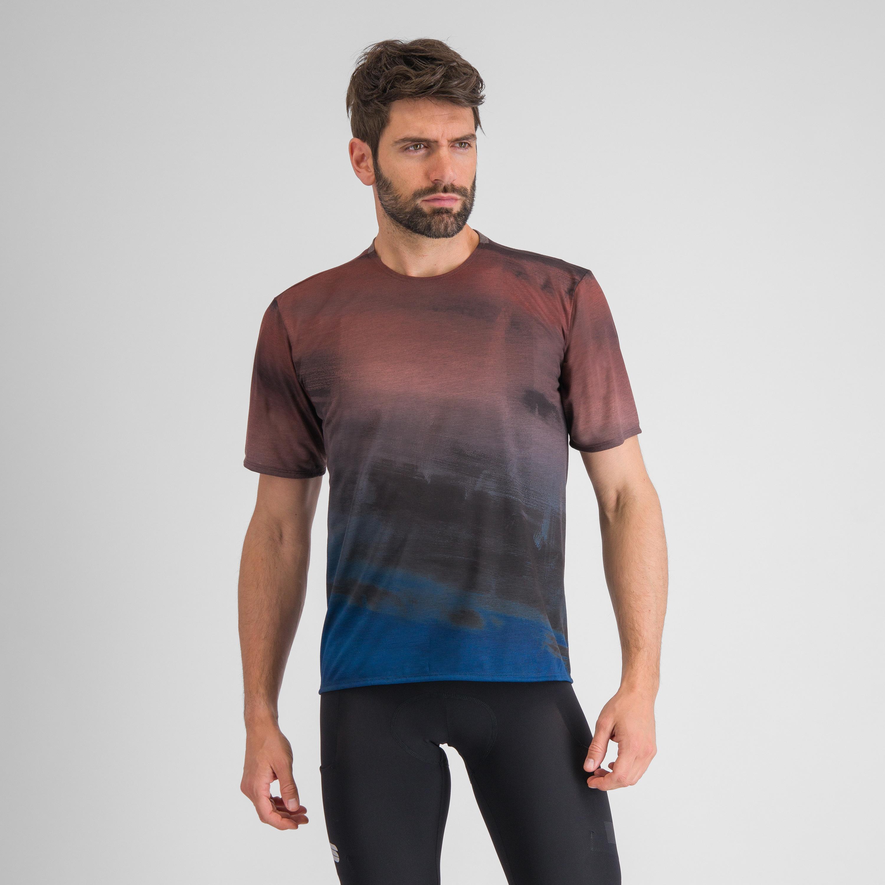 Flow giara tee - berry blue/cayenna red - sportful