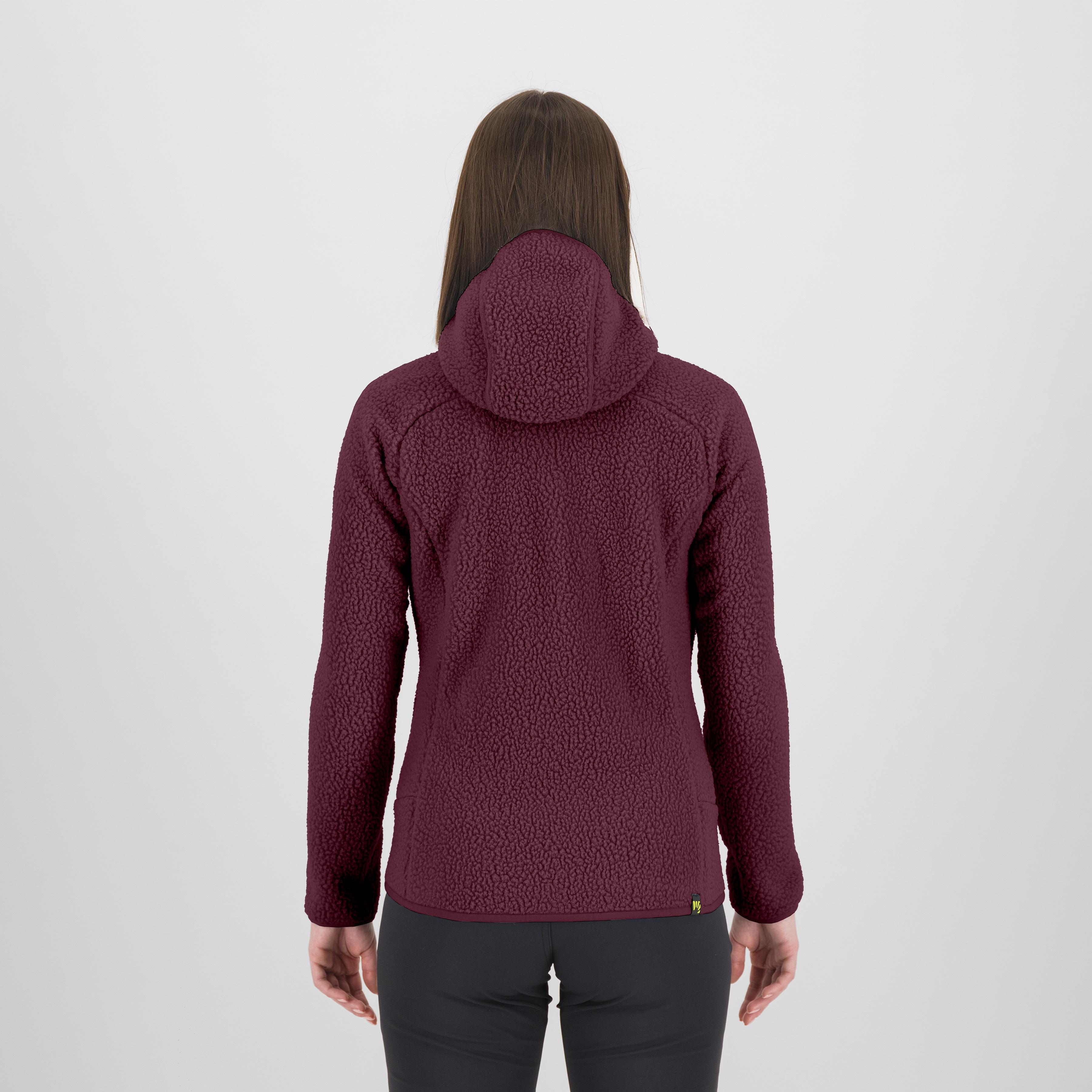 Moiazza retrò hoodie w fleece - crimson - karpos