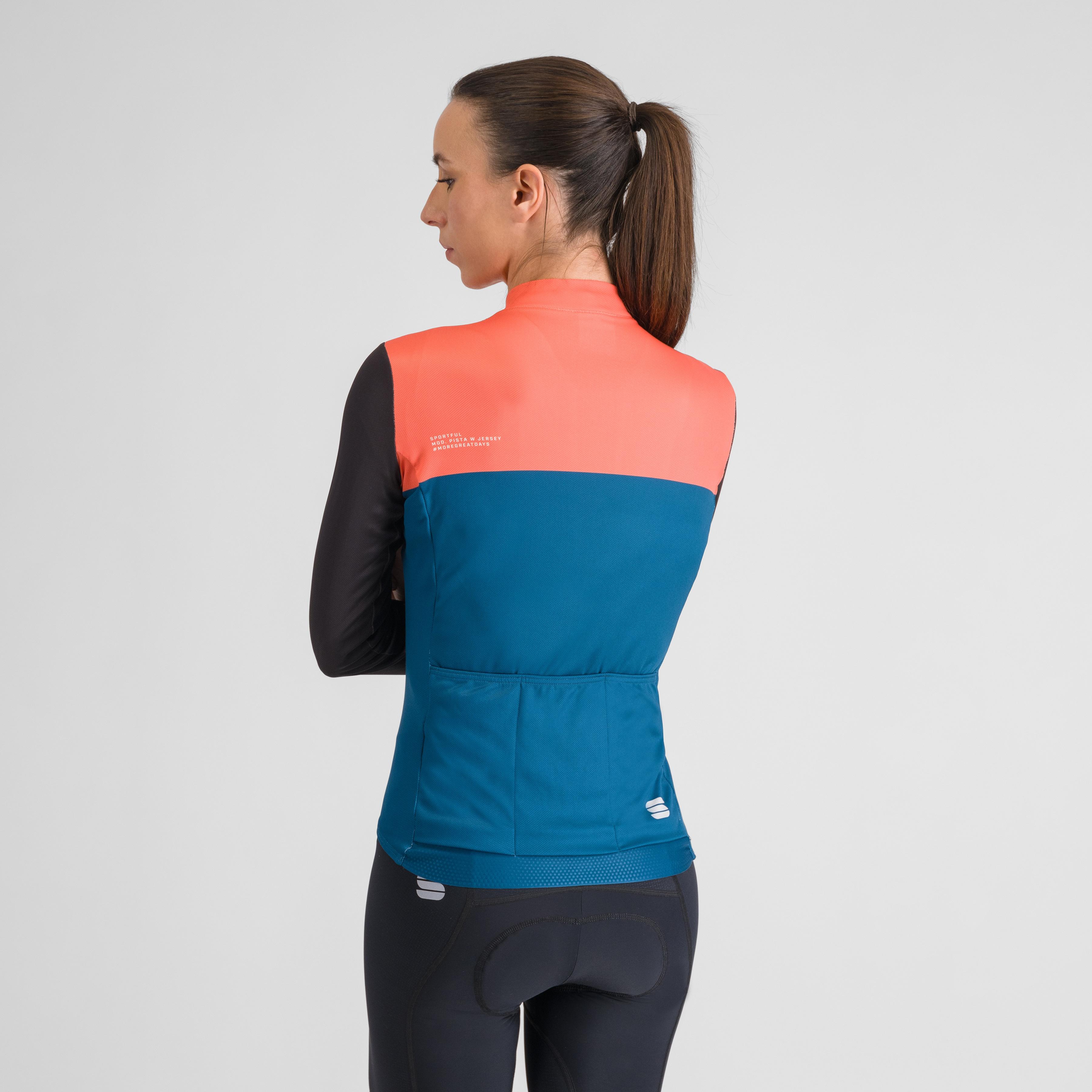 Pista w thermal jersey - teal blu corallo black cedar - sportful