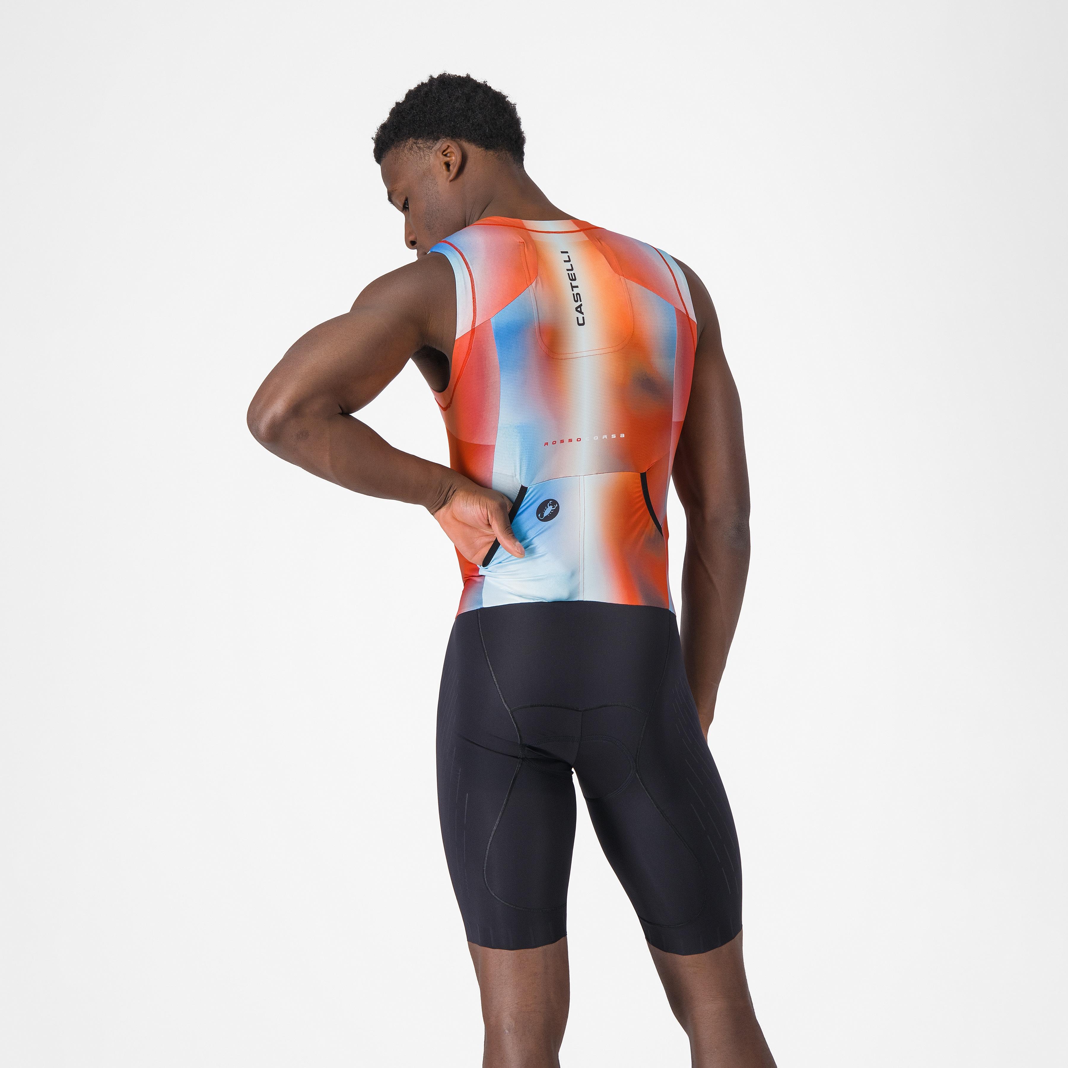 Free sanremo 3 suit sleeveless - paprika/winter sky-black - castelli