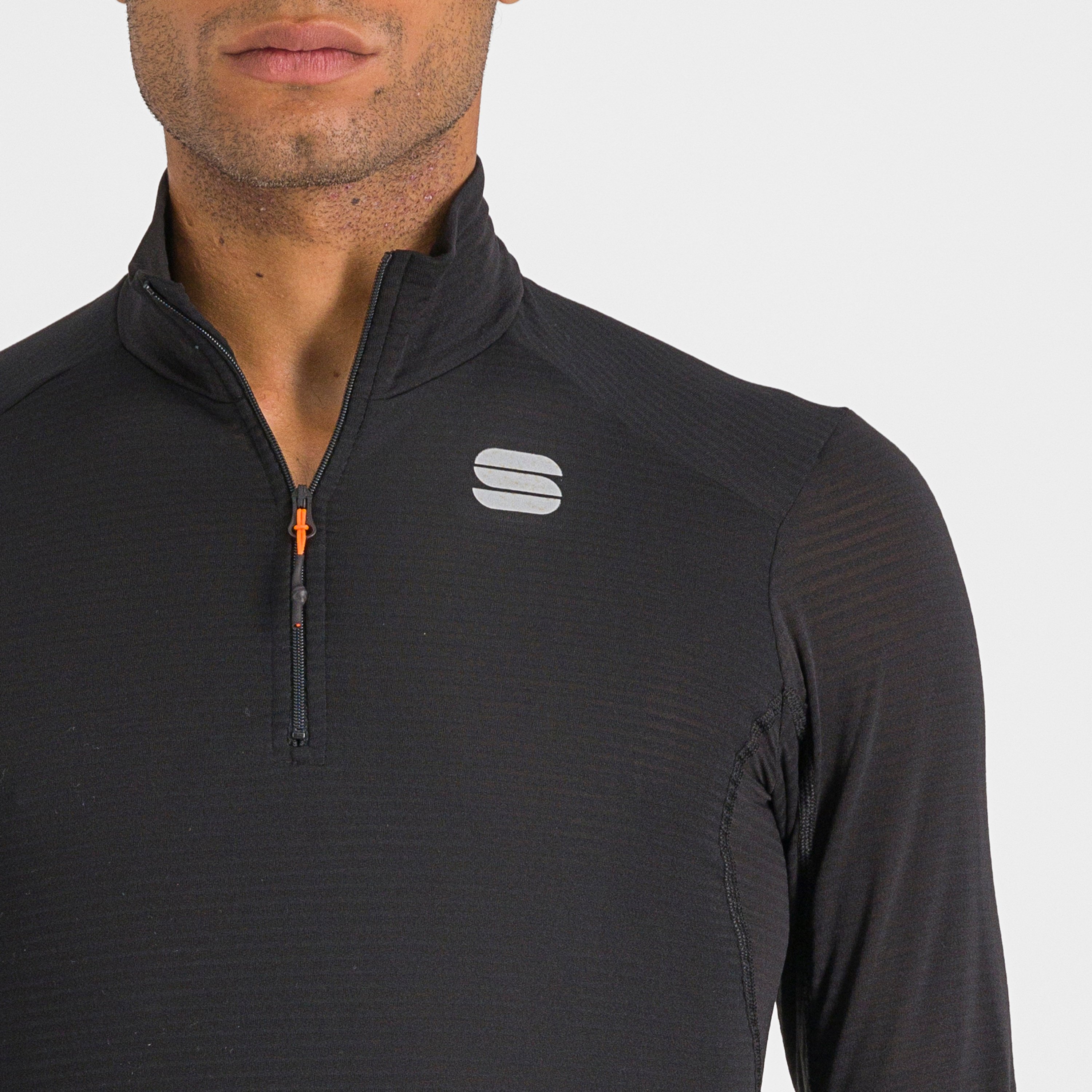 Thermodynamic mid zipped tee long sleeve - black - sportful