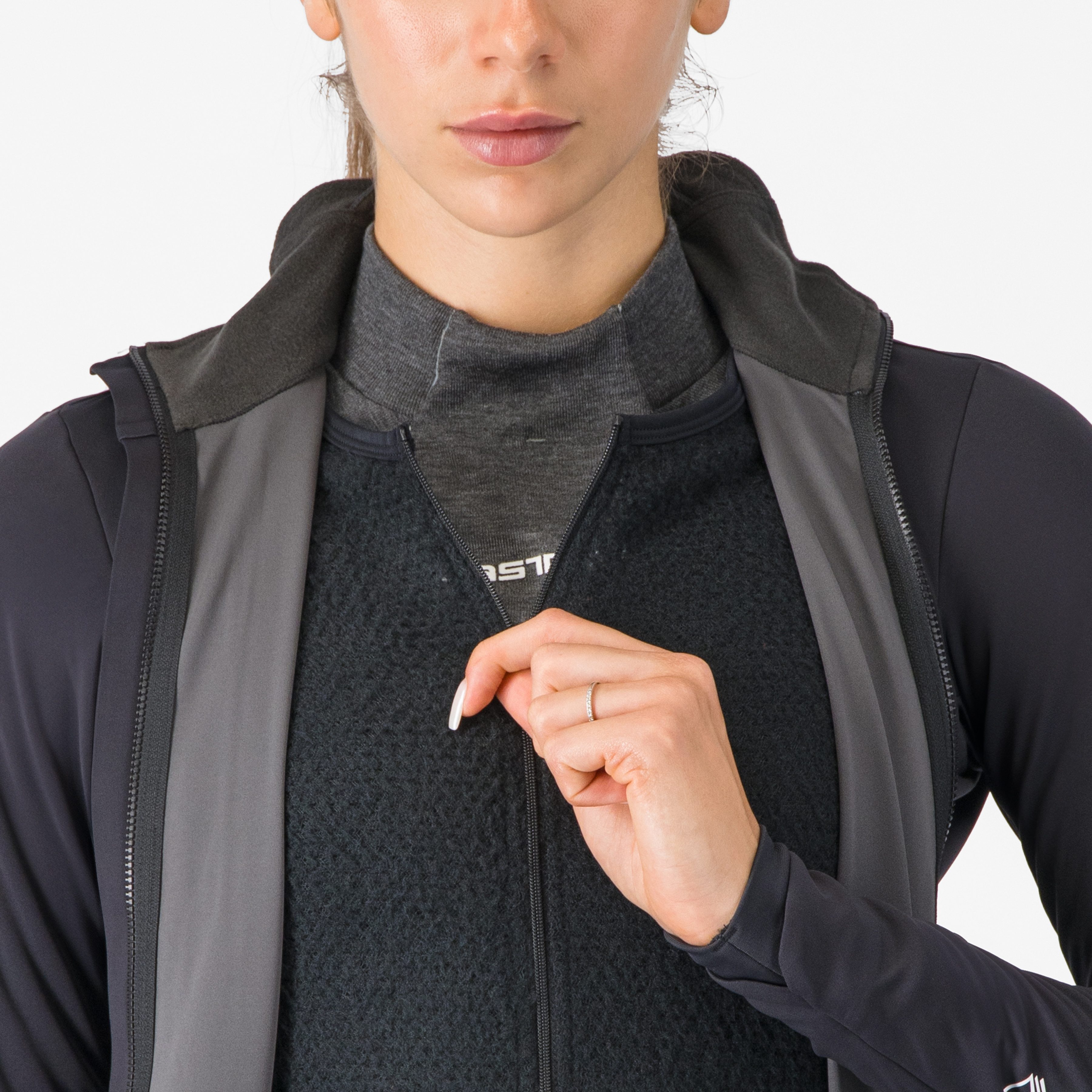 Alpha 150 w jacket - light black/black - castelli