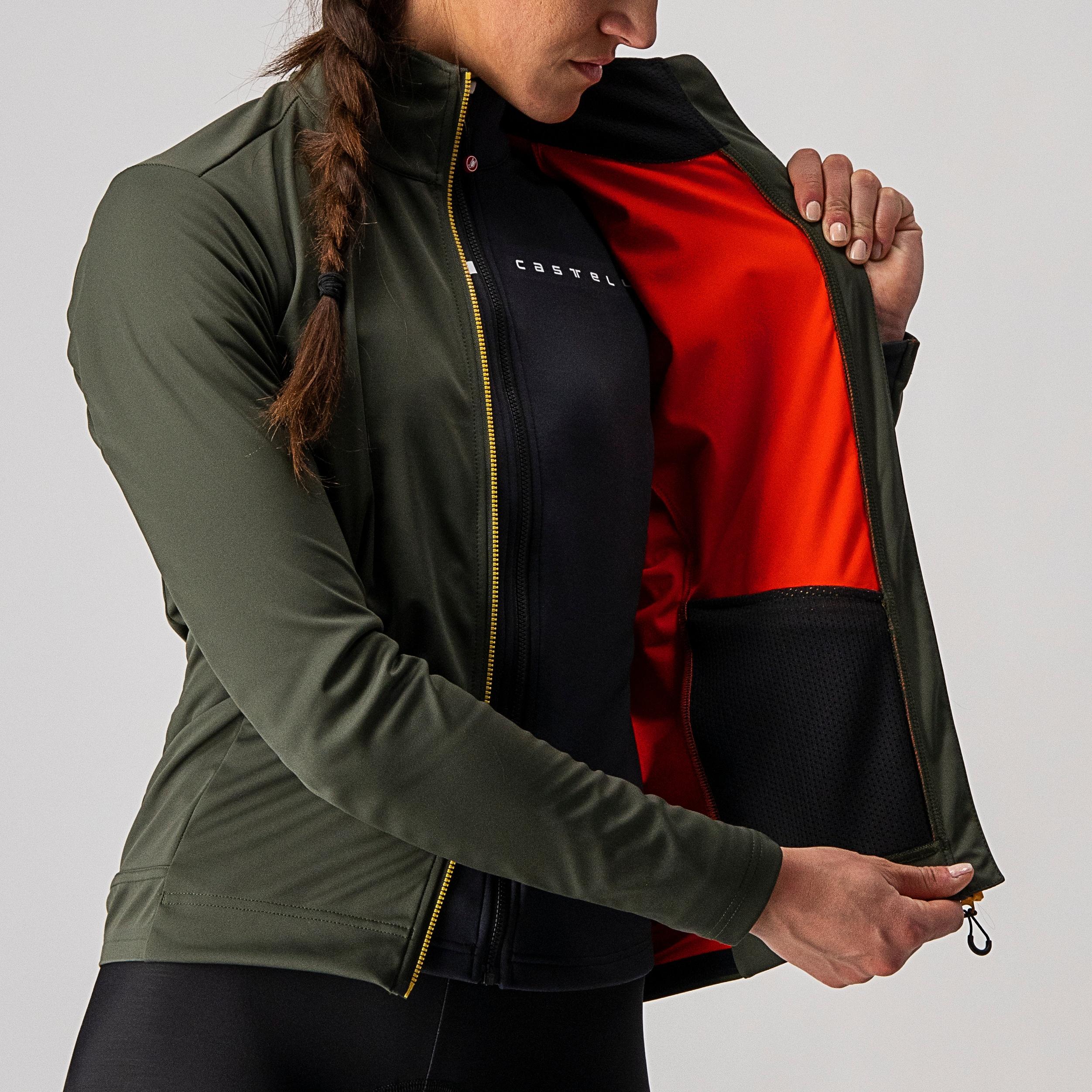 Go w jacket - military green/fiery red/saffr - castelli