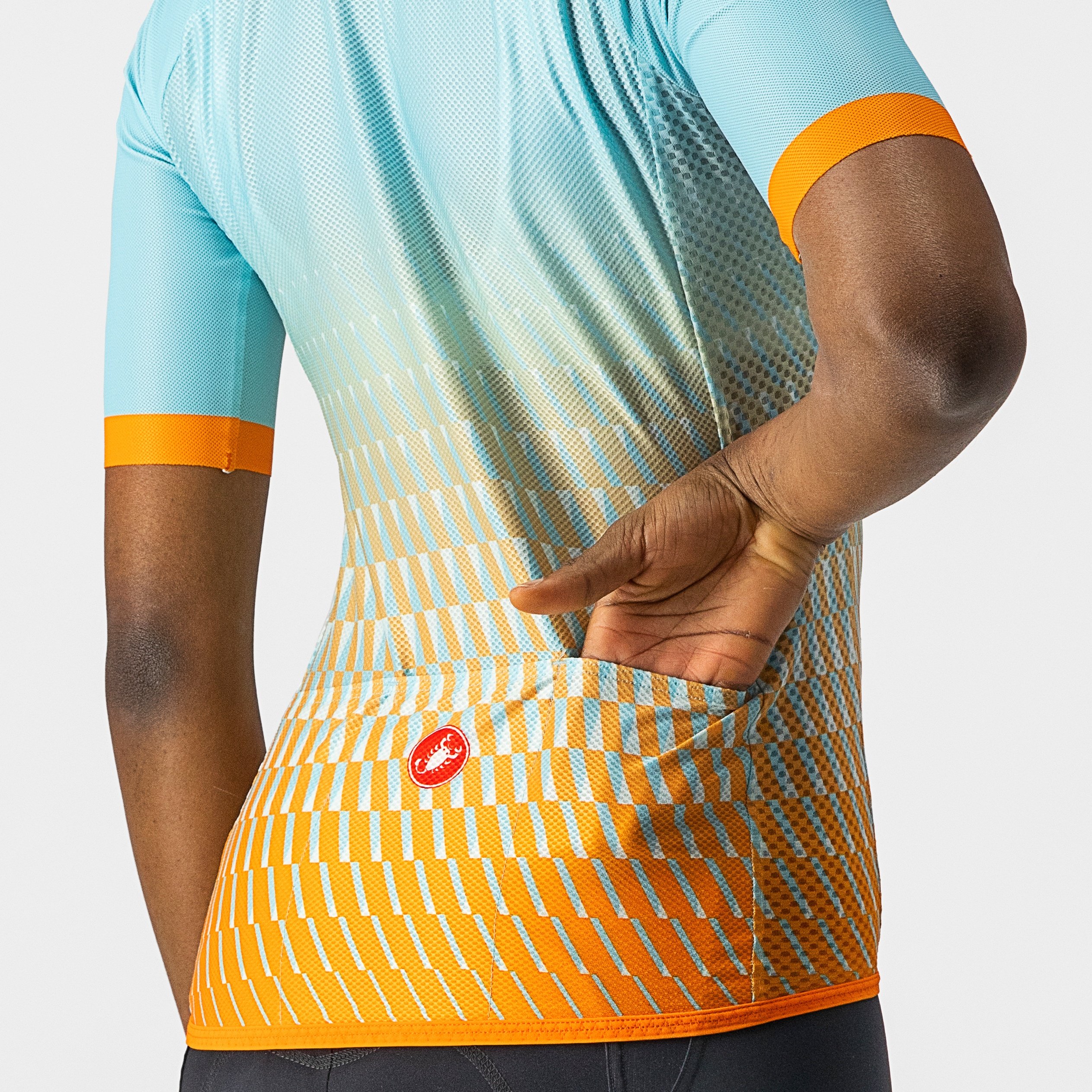 Climber's 2,0 w jersey - sky light/light acqua-pop oran - castelli
