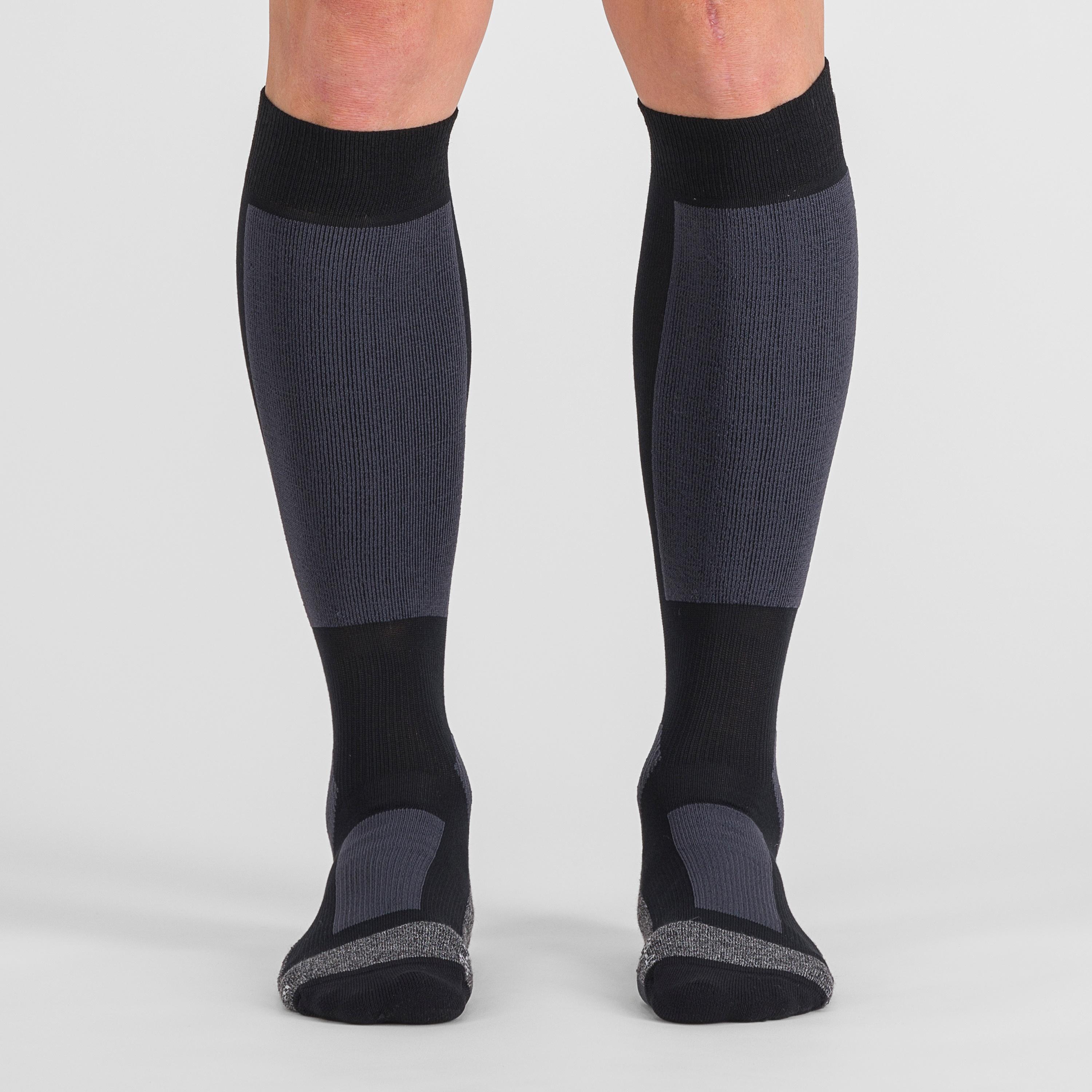 Warm wool long socks - black dark grey - sportful