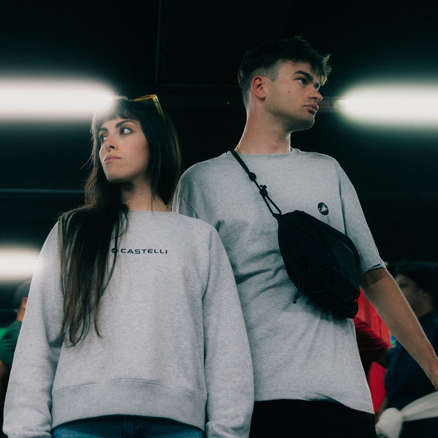 Logo w sweatshirt - melange gray - castelli