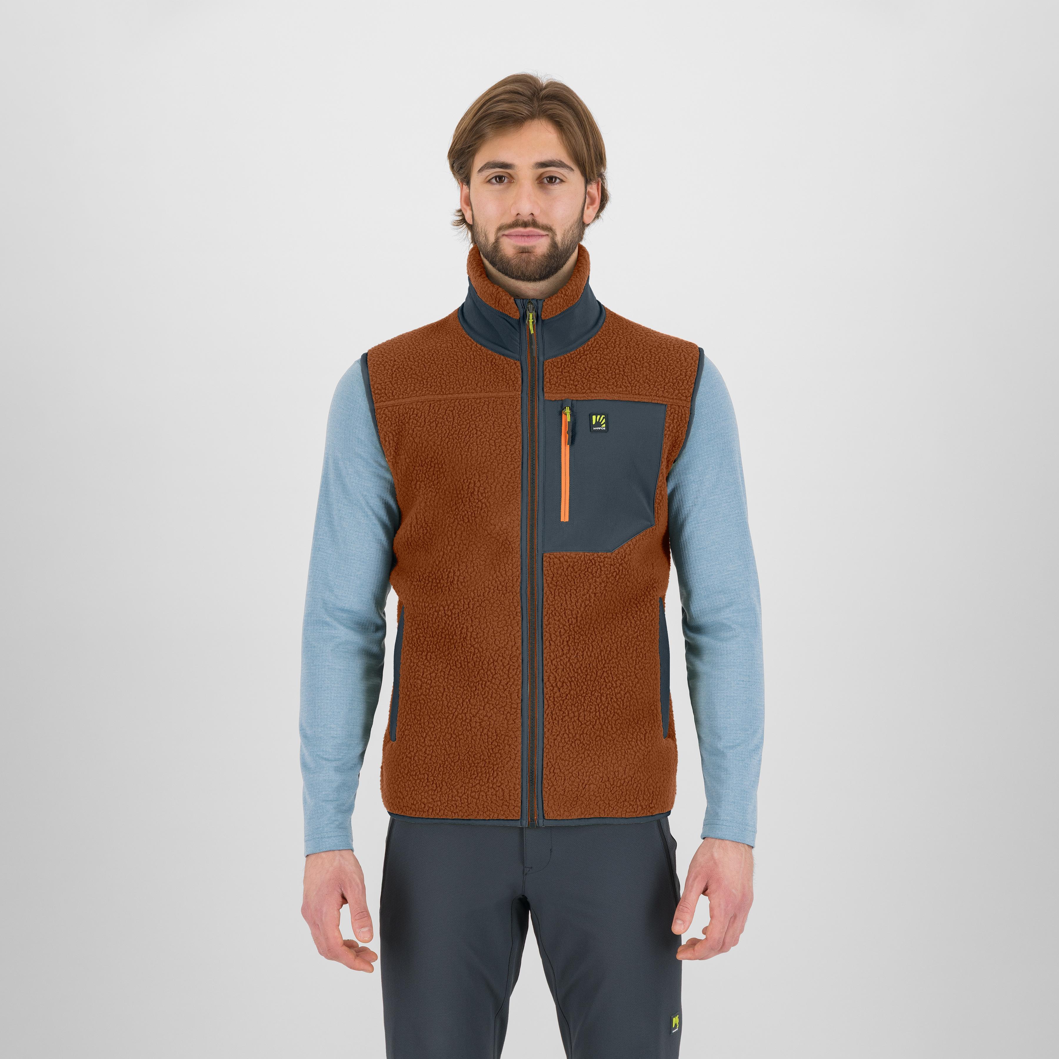 Moiazza retrò fleece vest - mahogany/woodl.gray - karpos