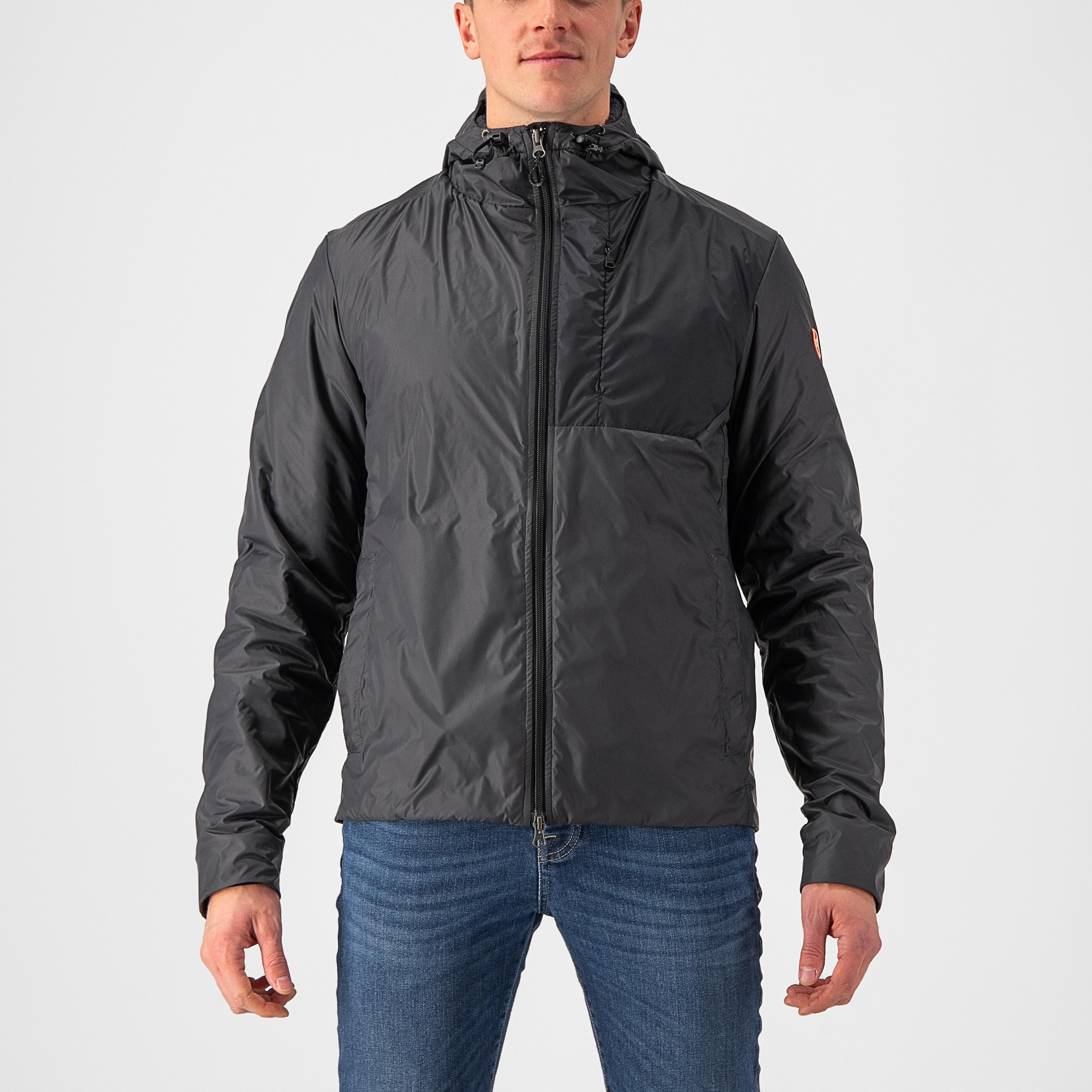Riscalda puffy jacket - dark gray/ electric lime - castelli