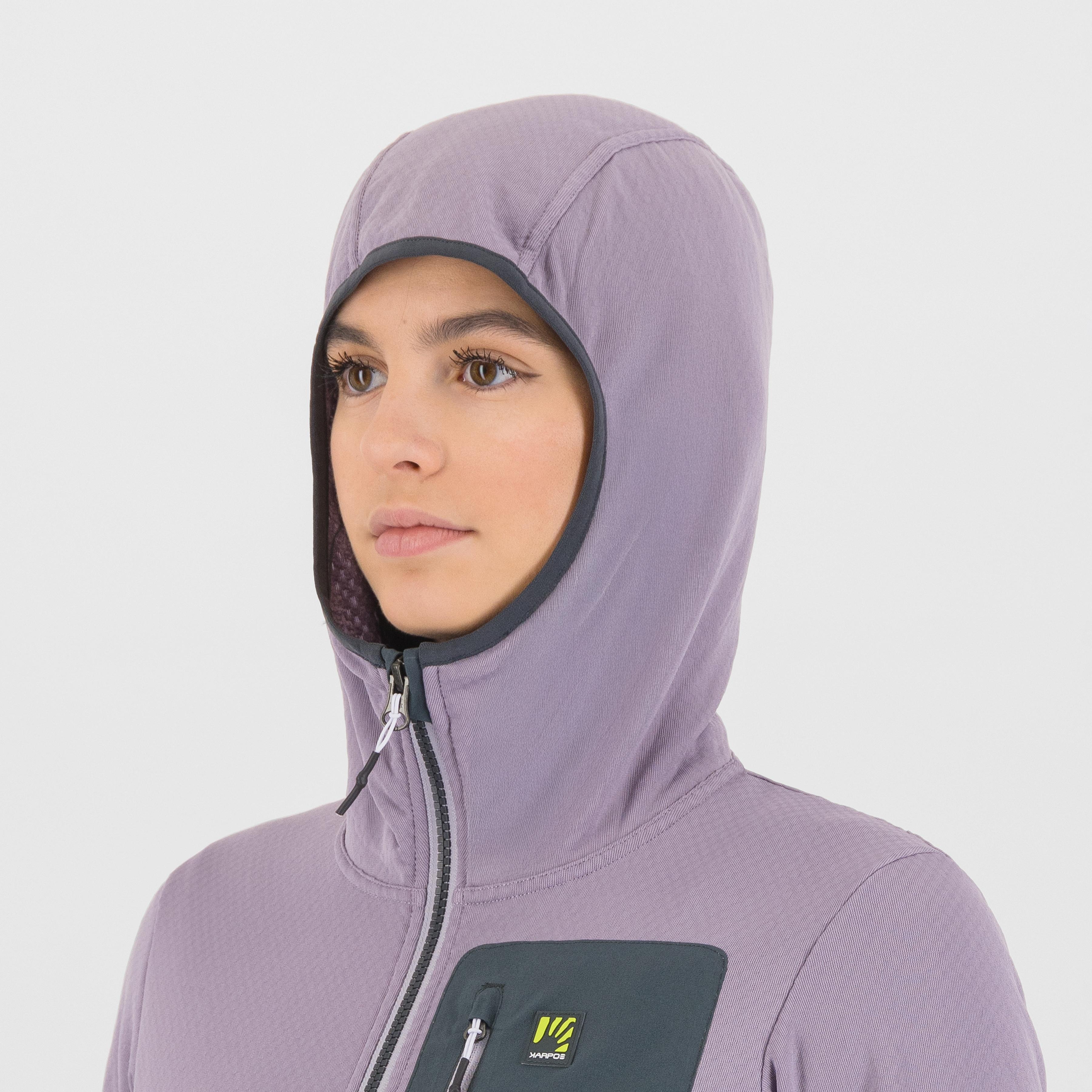 Antermoia hoodie w fleece - lavender/woodl.gray - karpos