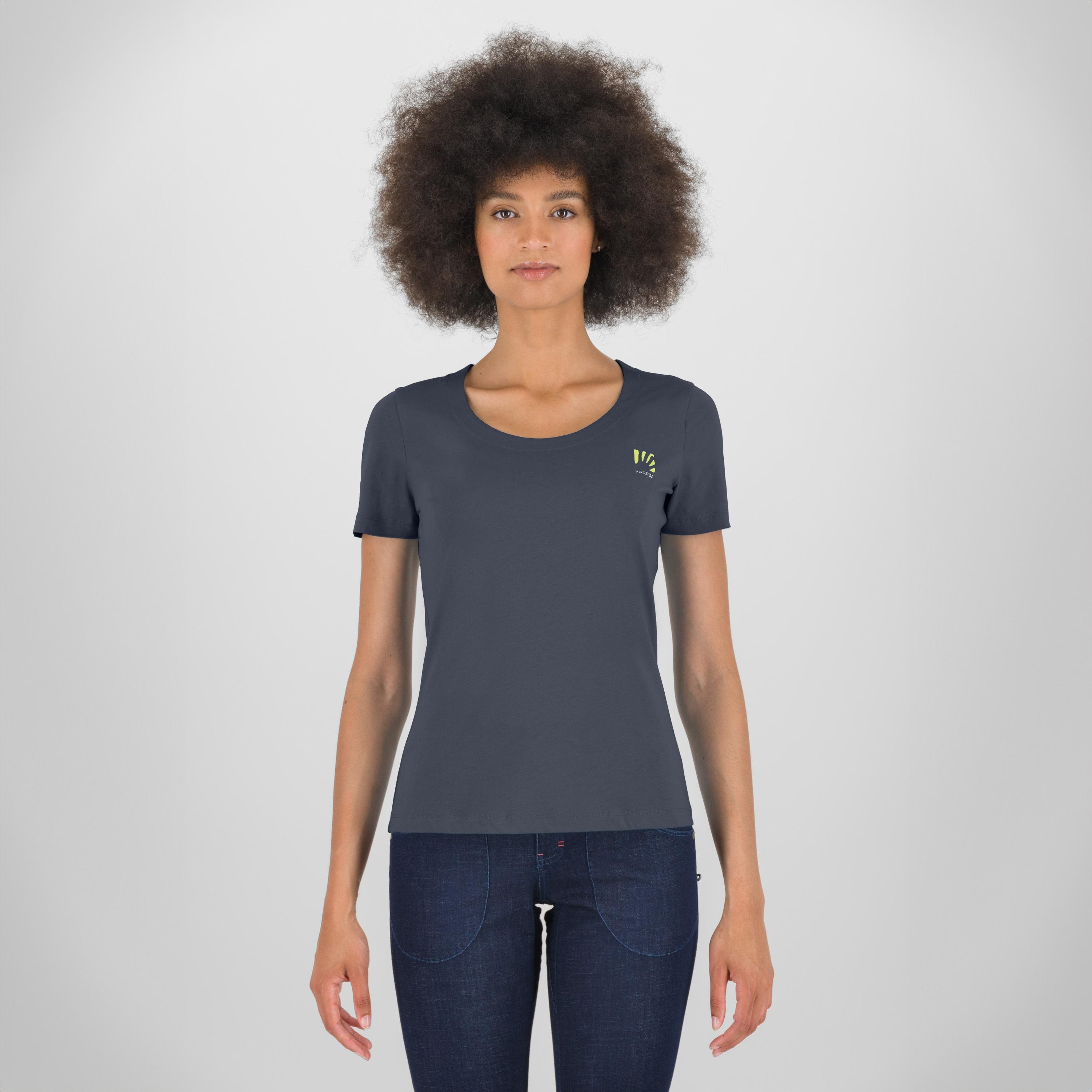 Loma cotton w t-shirt - ombre blue / logo print - karpos