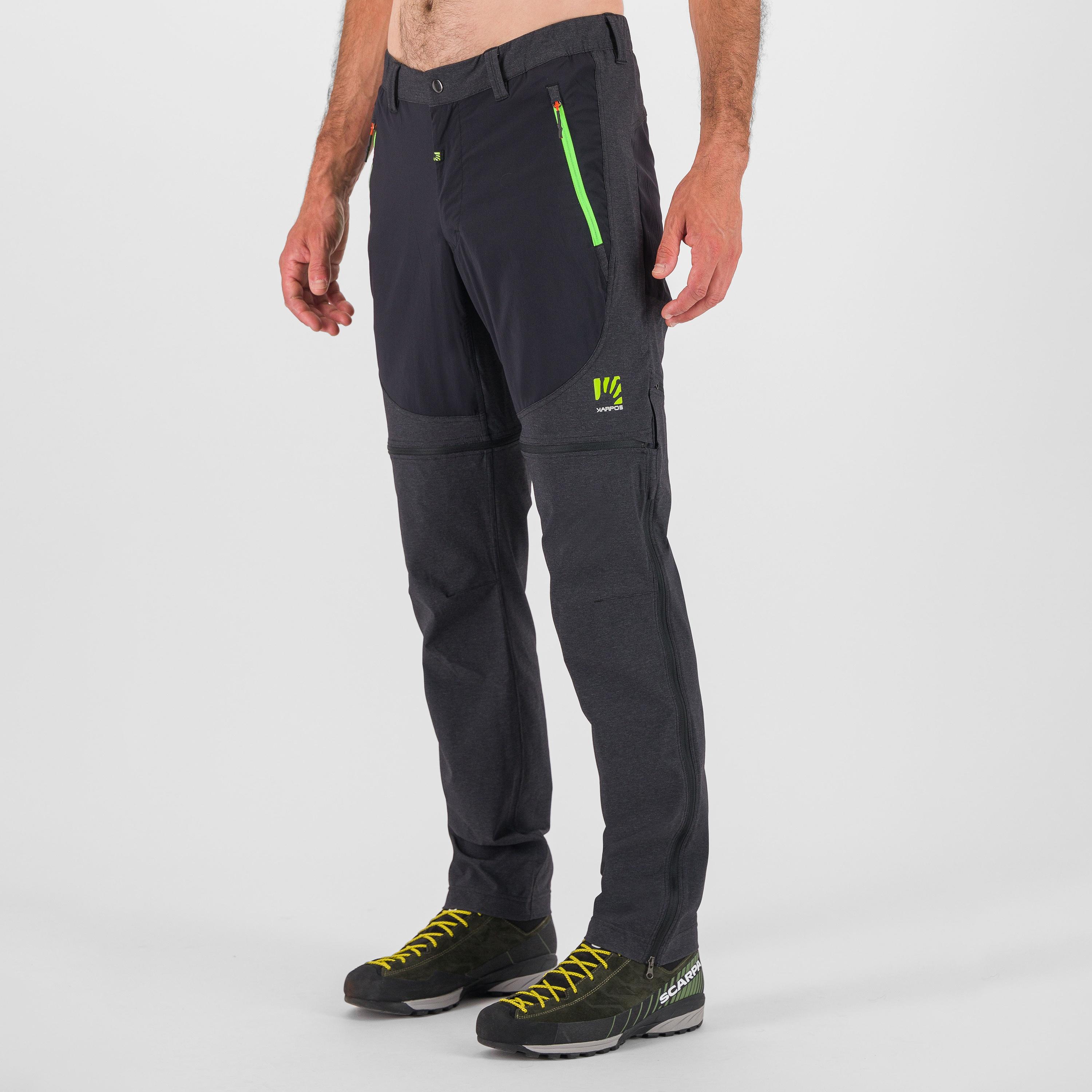 Santa croce zip-off pant - black/jasmine green - karpos