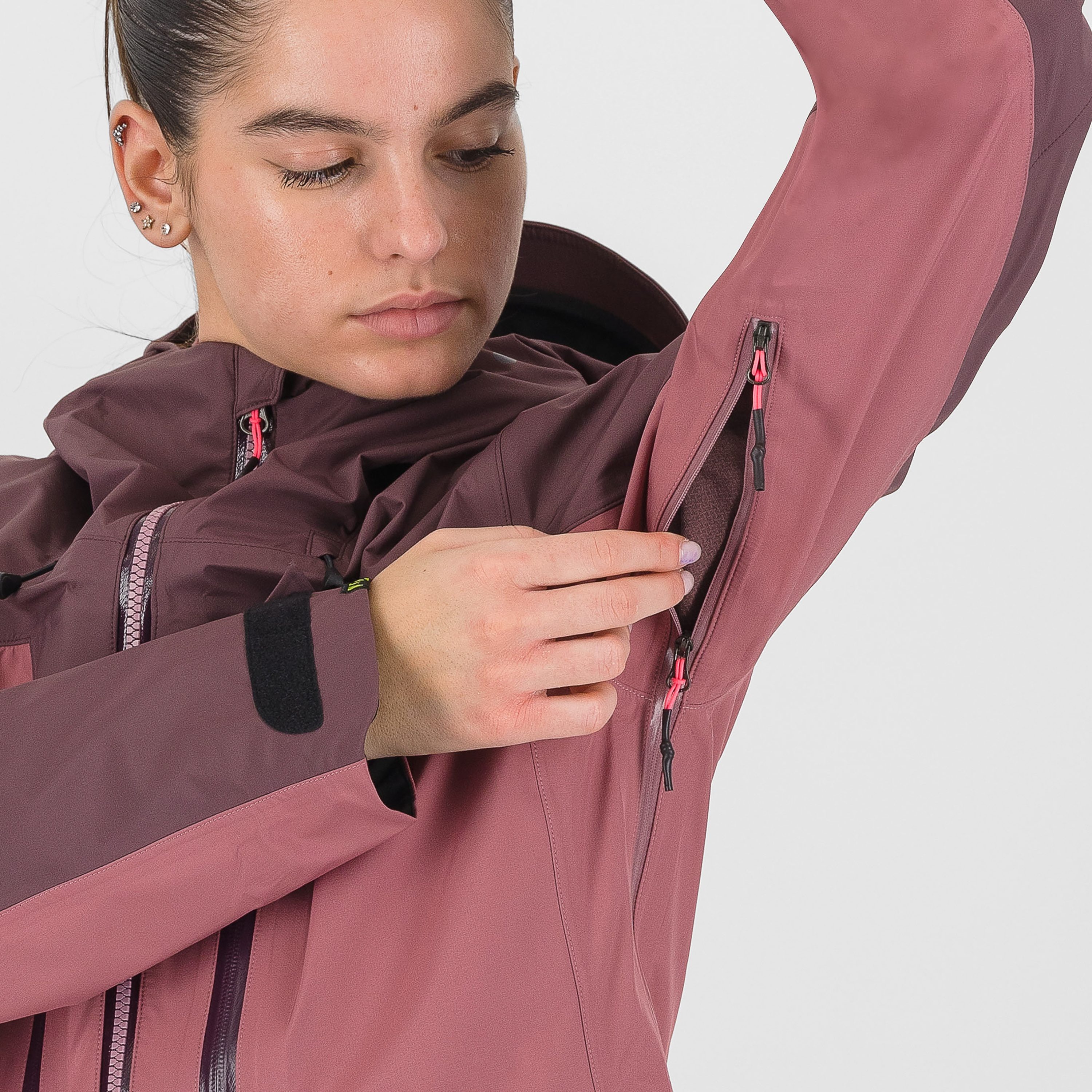Midi shell w jacket - deco rose/huckleberry - karpos