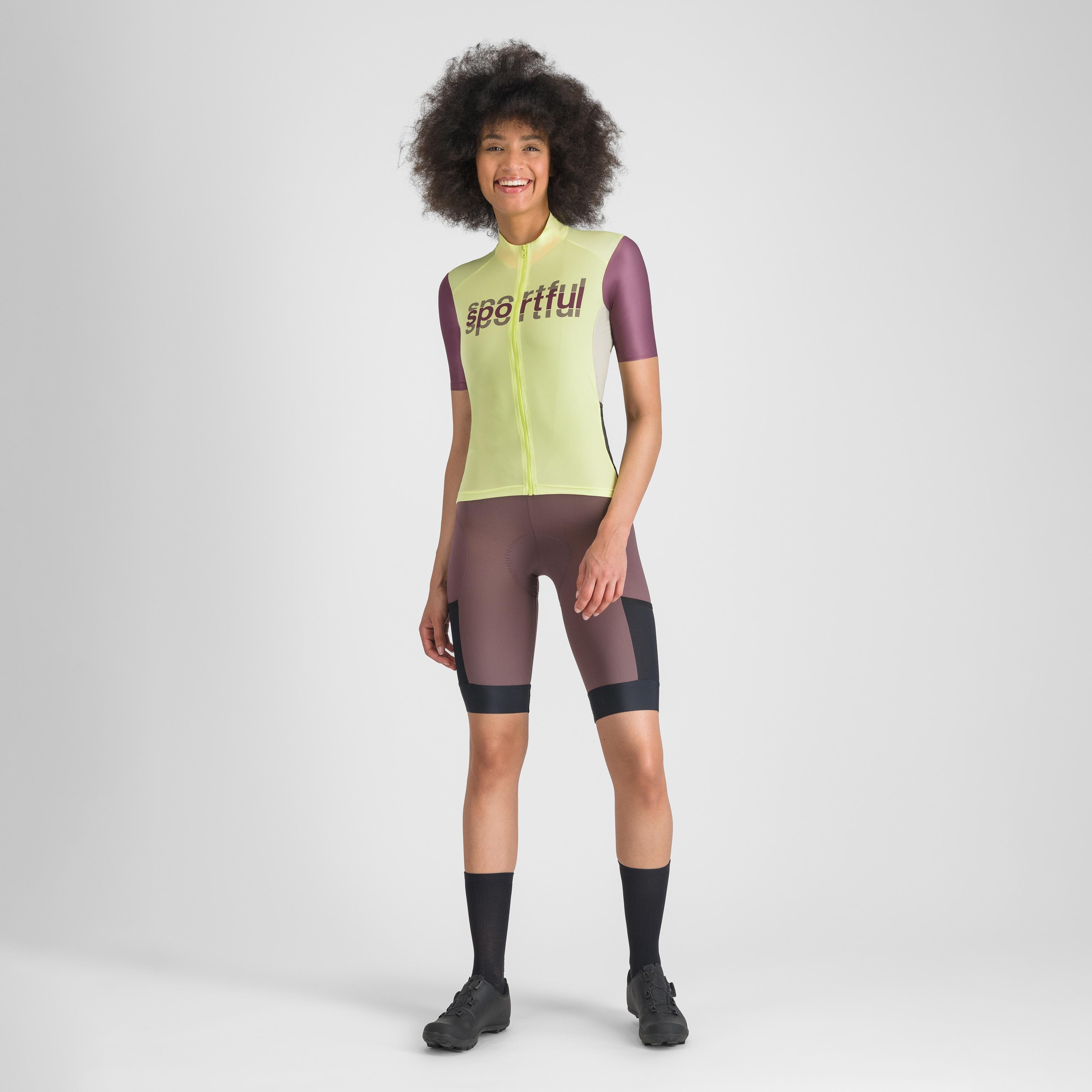 Supergiara logo w jersey - shadow lime/bordeaux - sportful