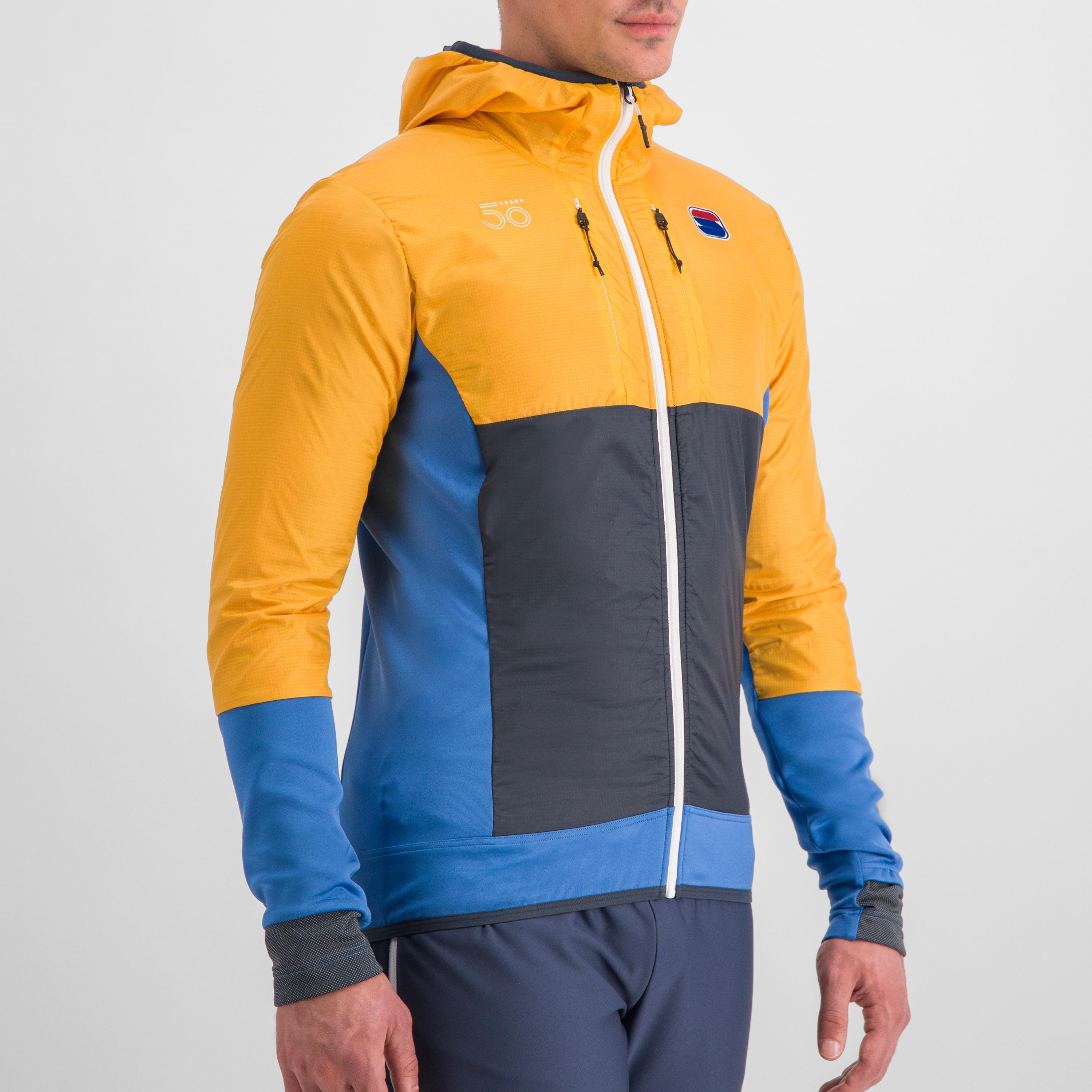Anima cardio tech wind jacket - blue denim/yellow - sportful