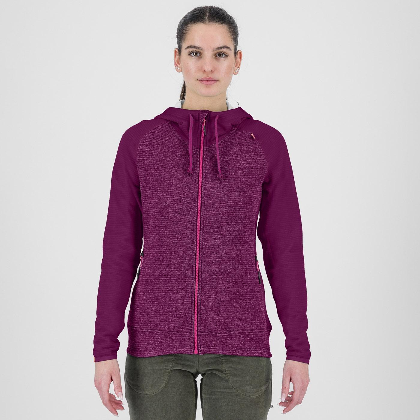 Camoscio w full zip hood - boysenberry - karpos