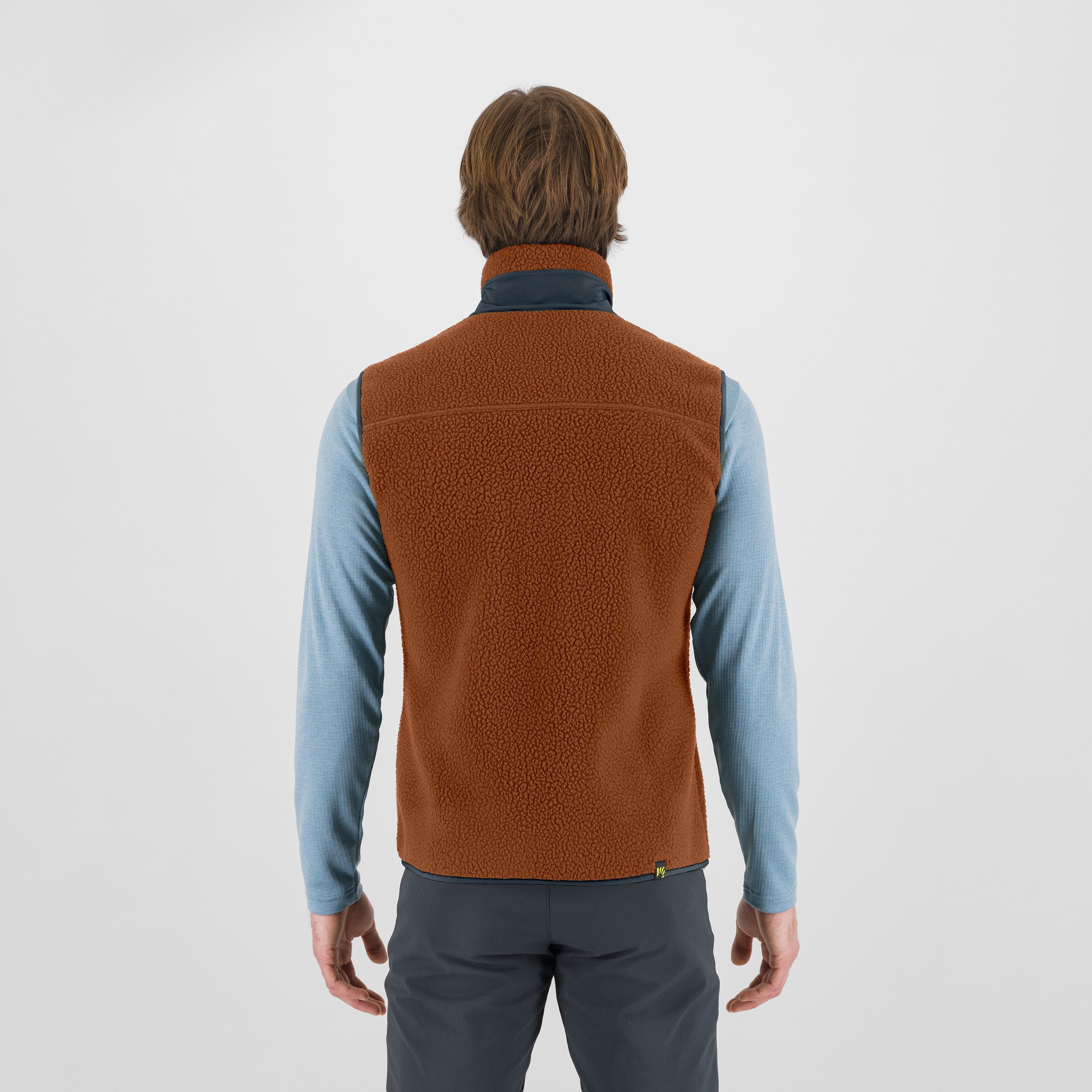 Moiazza retrò fleece vest - mahogany/woodl.gray - karpos