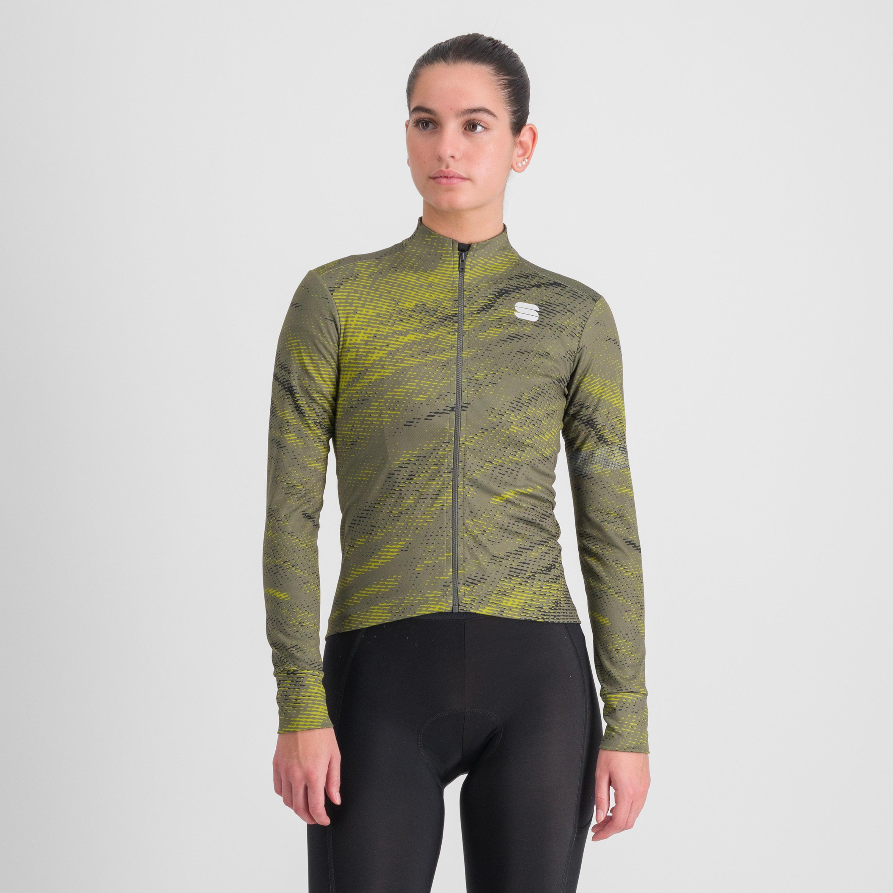 Cliff supergiara w thermal jersey - beetle guacamole black - sportful