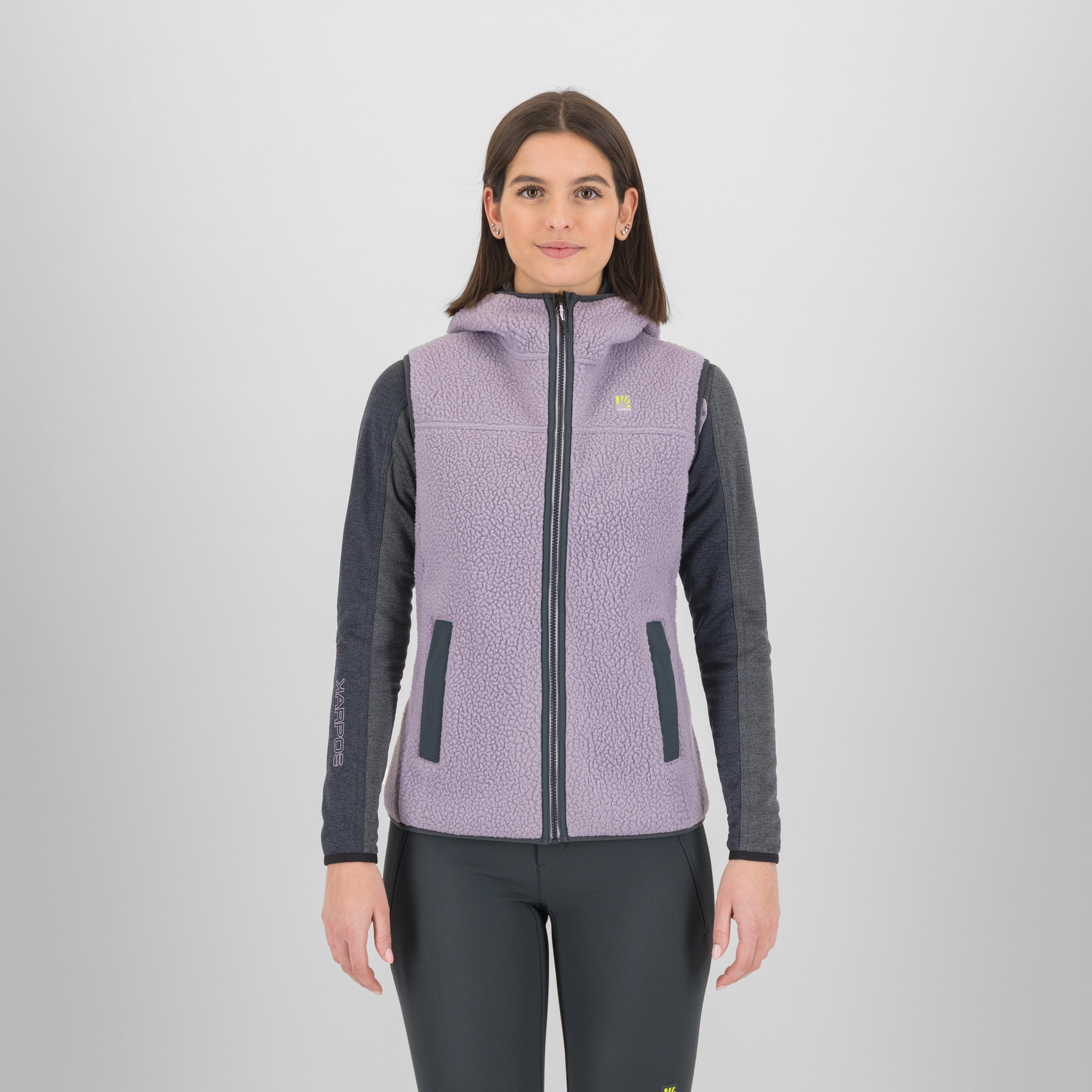 Moiazza retro hoodie w vest - lavender/woodl.gray - karpos