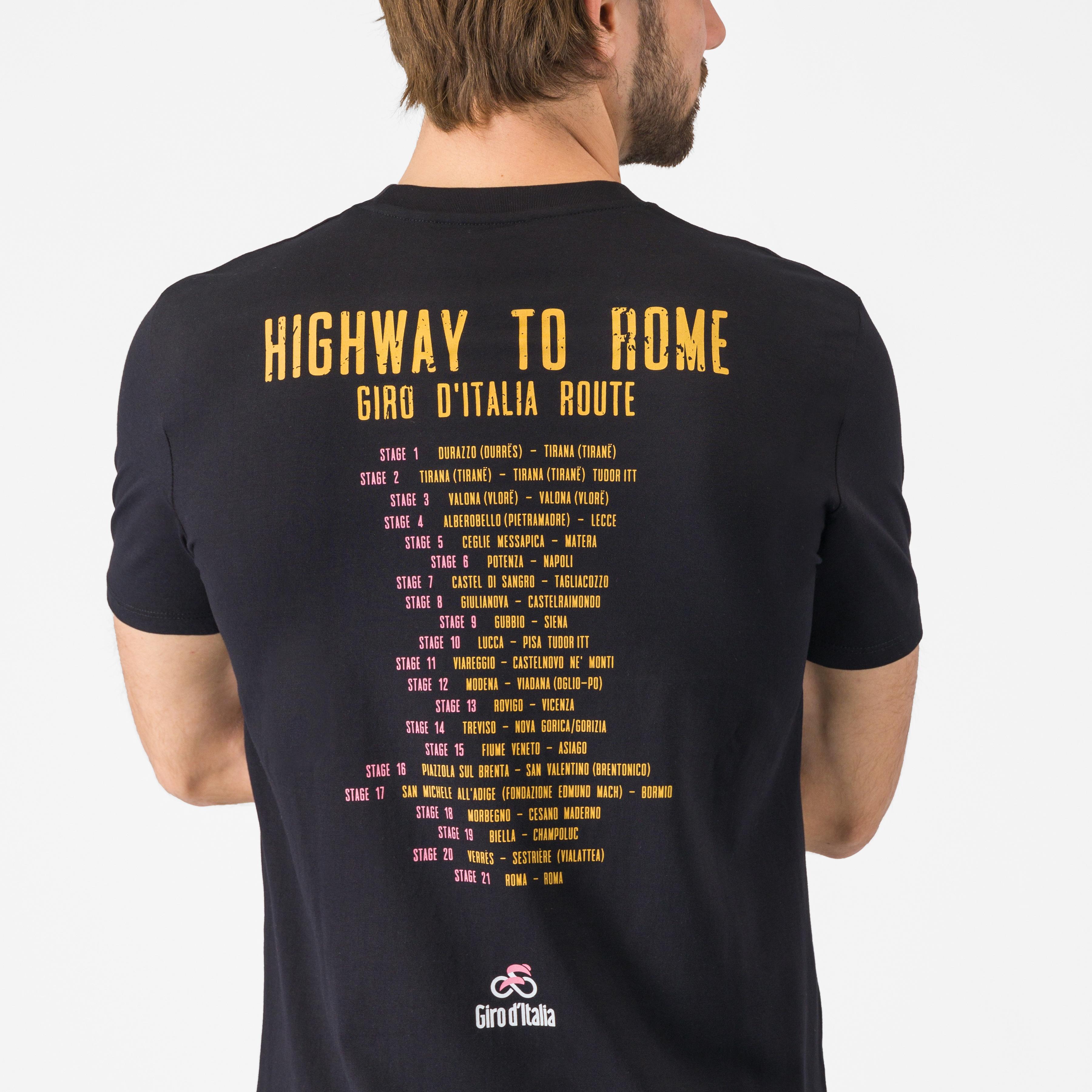 T-shirt highway to rome - nero - castelli