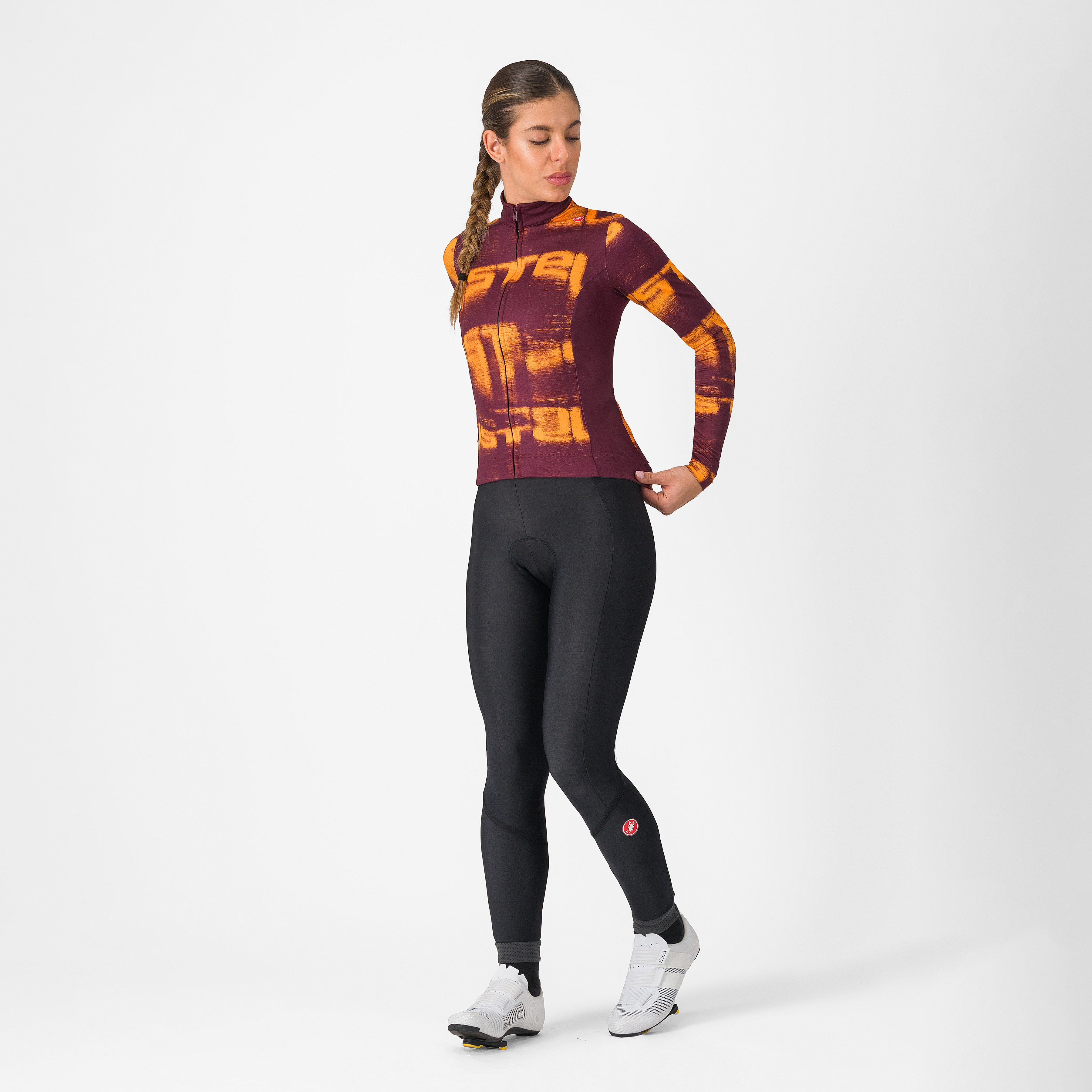 Blur thermal jersey - deep bordeaux/vivid orange - castelli