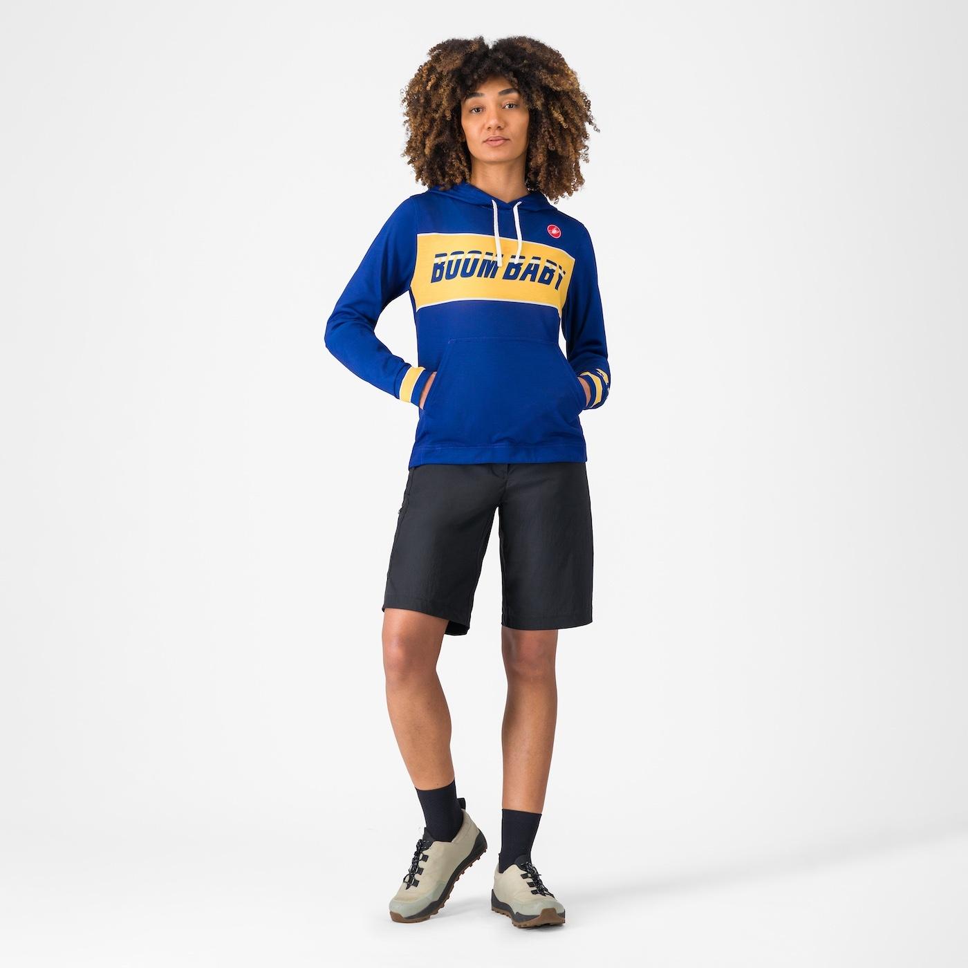 Boombaby 2 w adventure hoodie - blue/gold - castelli