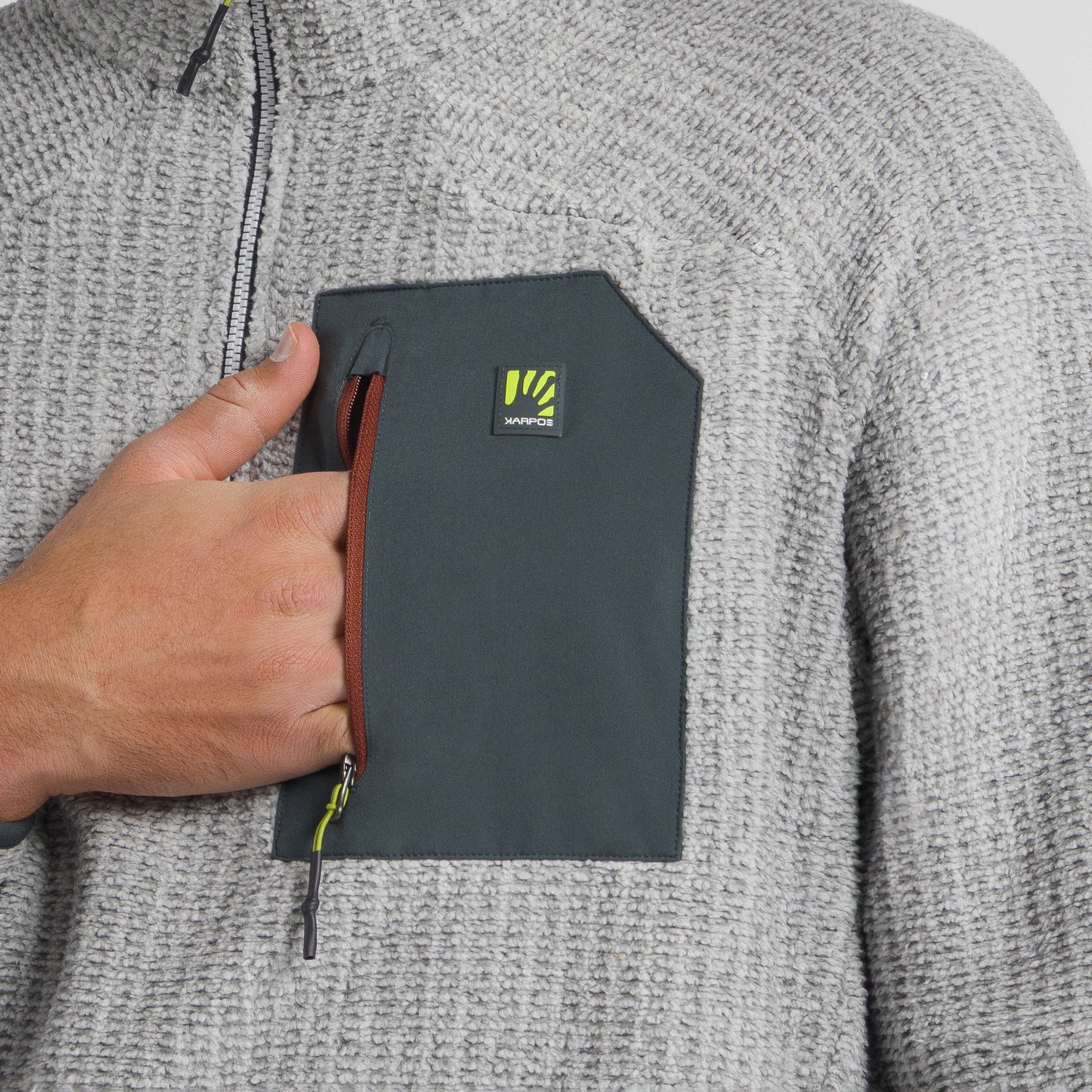 Rocchetta half zip fleece - micro chip/woodl.gray - karpos