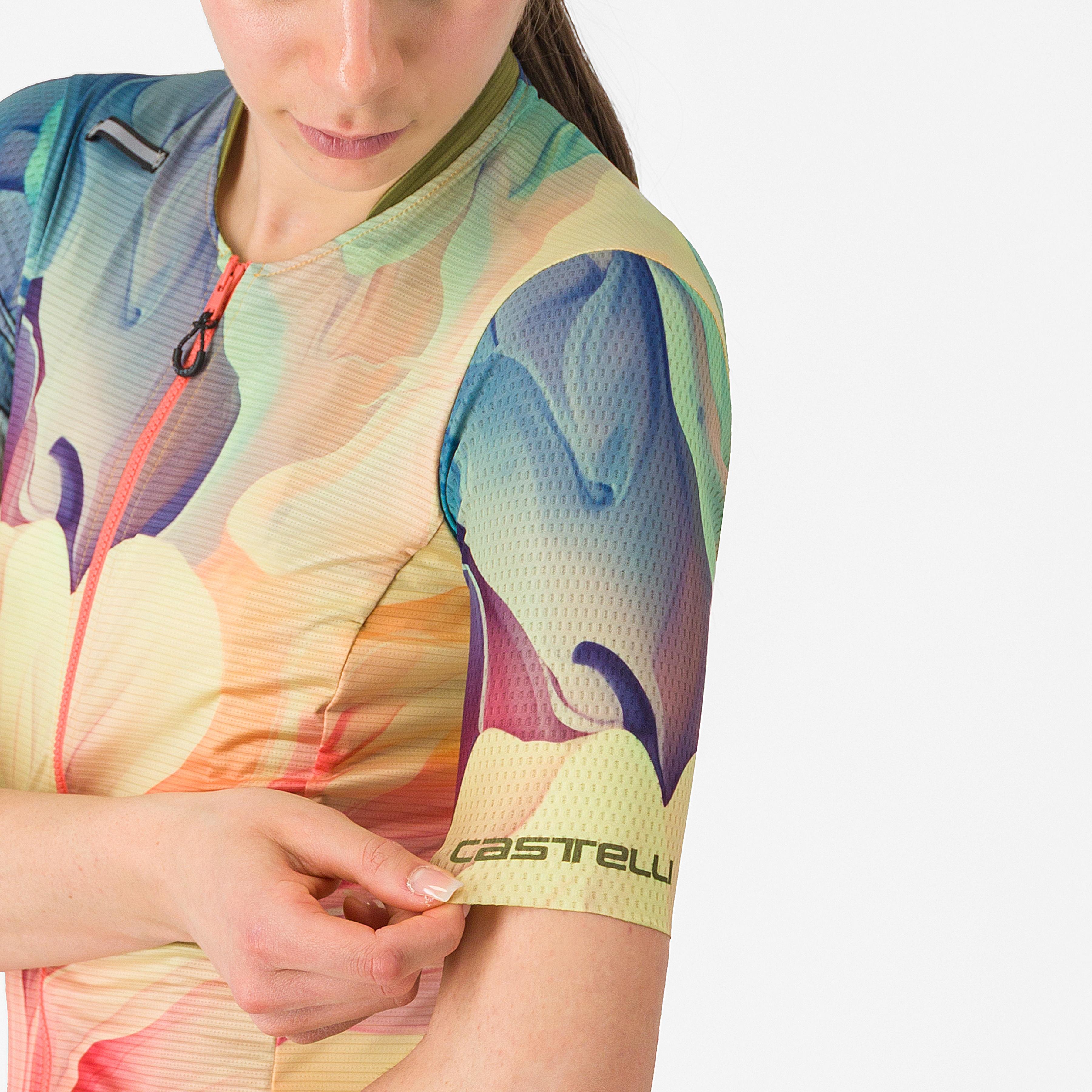 Unlimited pro w jersey - multicolor green/orange - castelli
