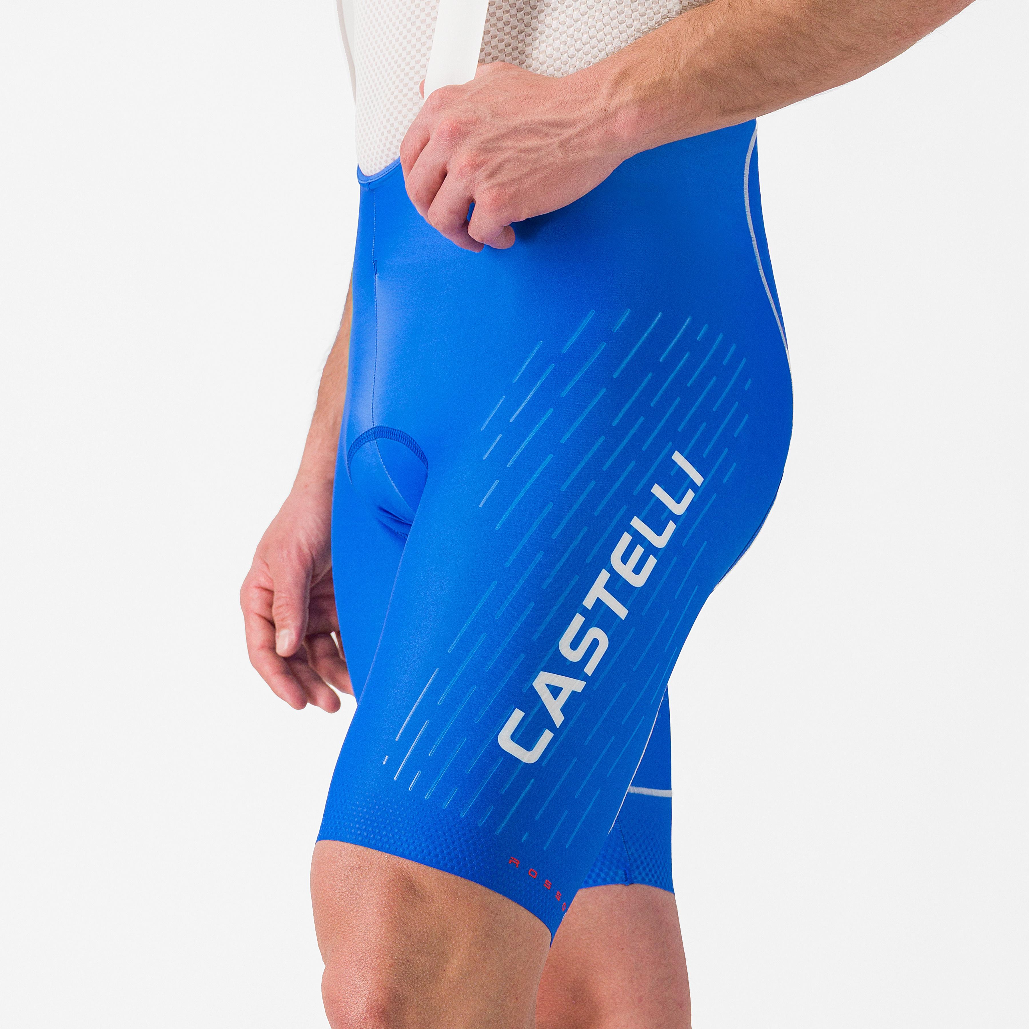 Free aero race s kit bibshort - azzurro italia/silver gray - castelli