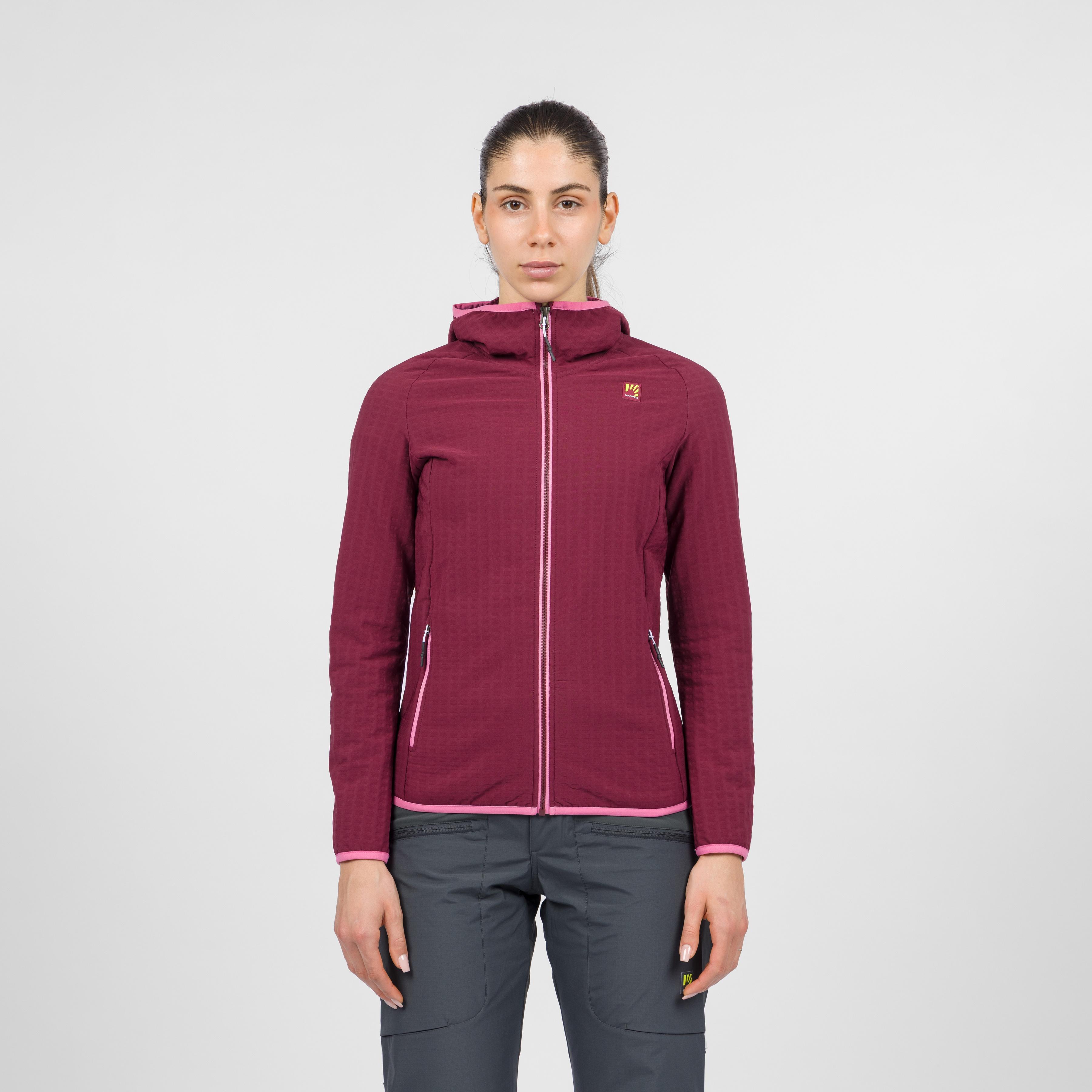 Marmolada evo hoodie w fleece - crimson/pink power - karpos