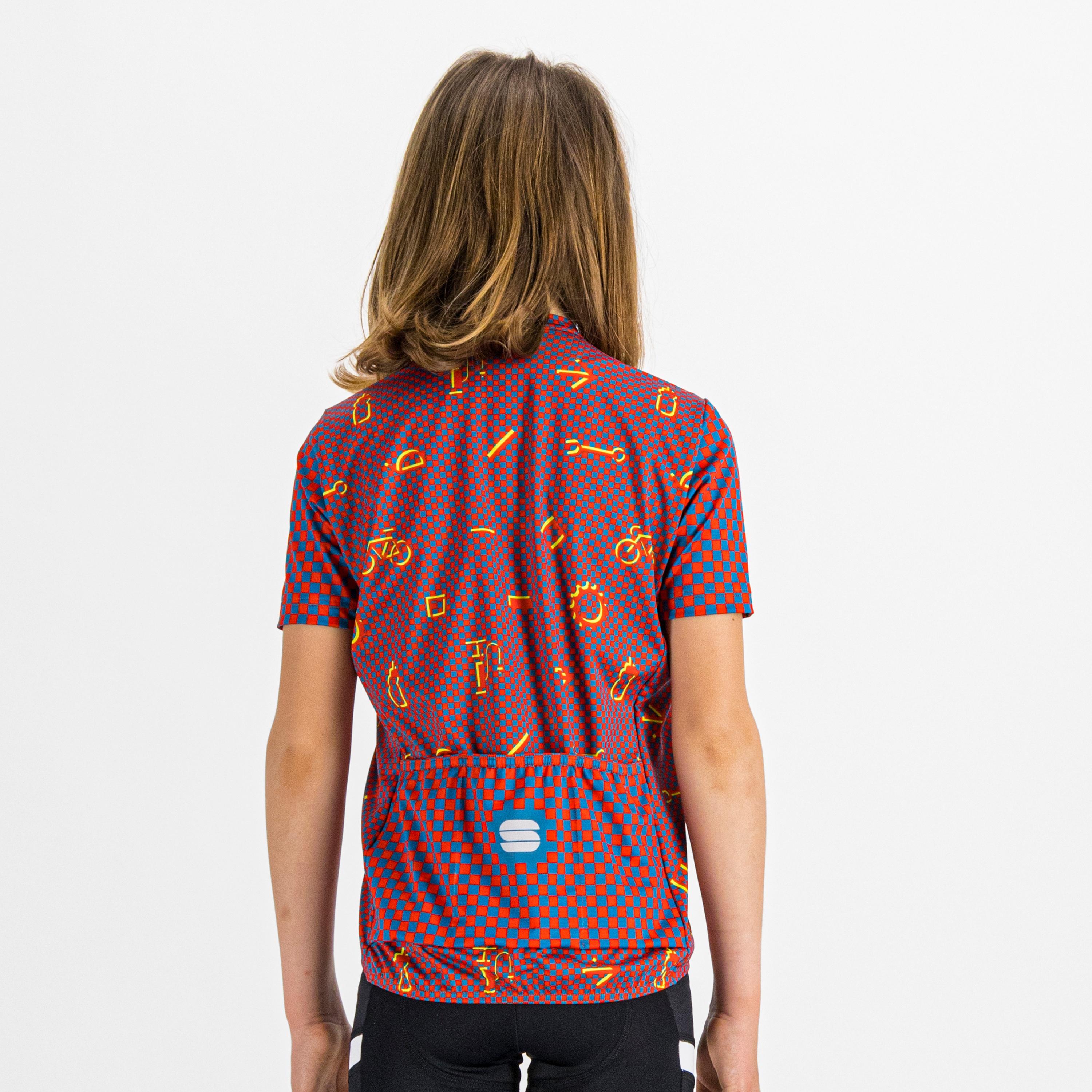Checkmate kid jersey - red blue pompelmo - sportful