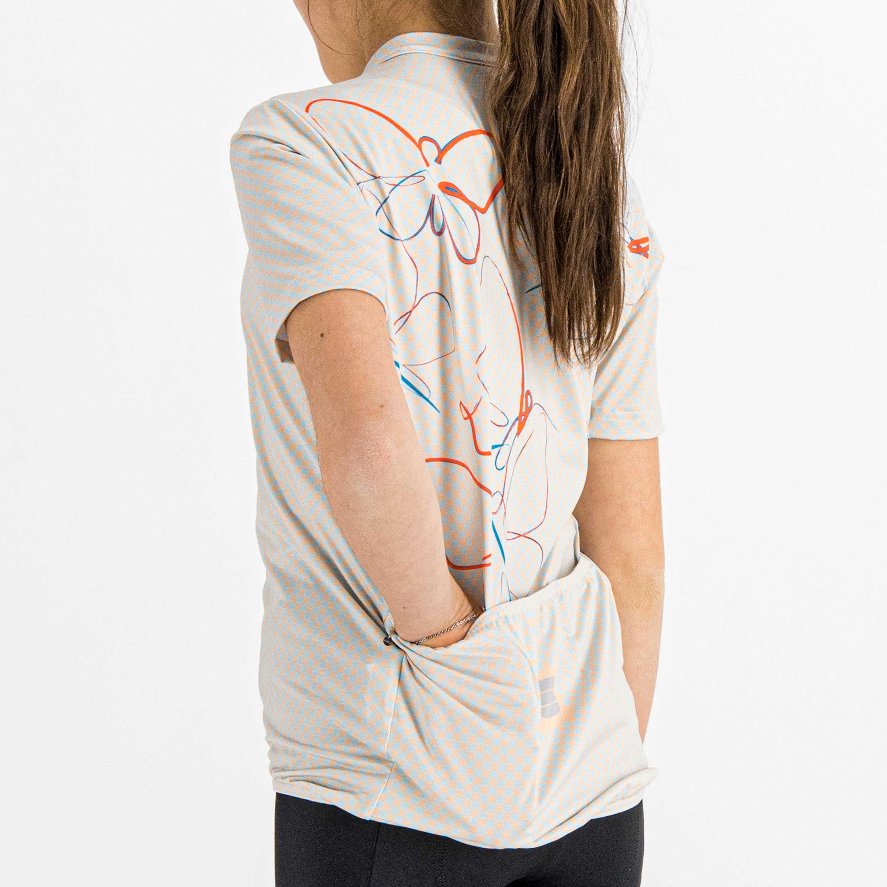 Checkmate girl jersey - peach blue sky - sportful
