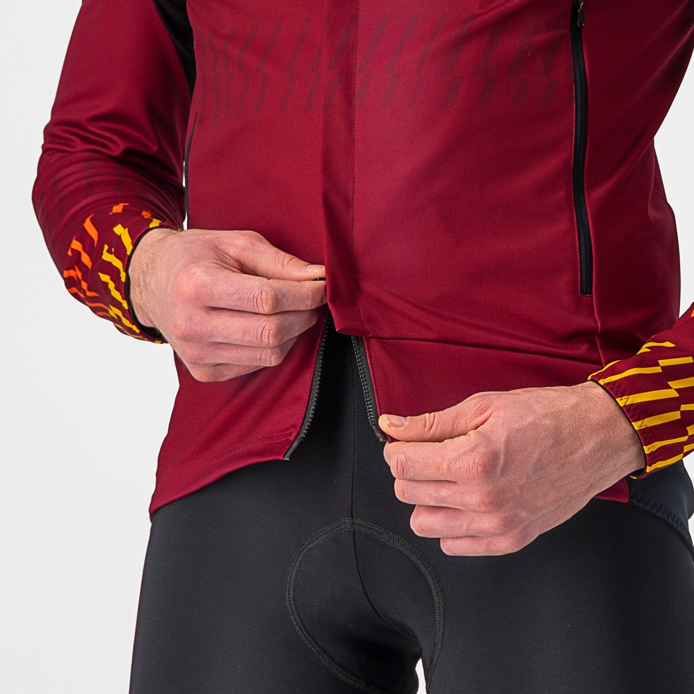 Unlimited perfetto ros 2 jacket - bordeaux/goldenrod-orange rust - castelli